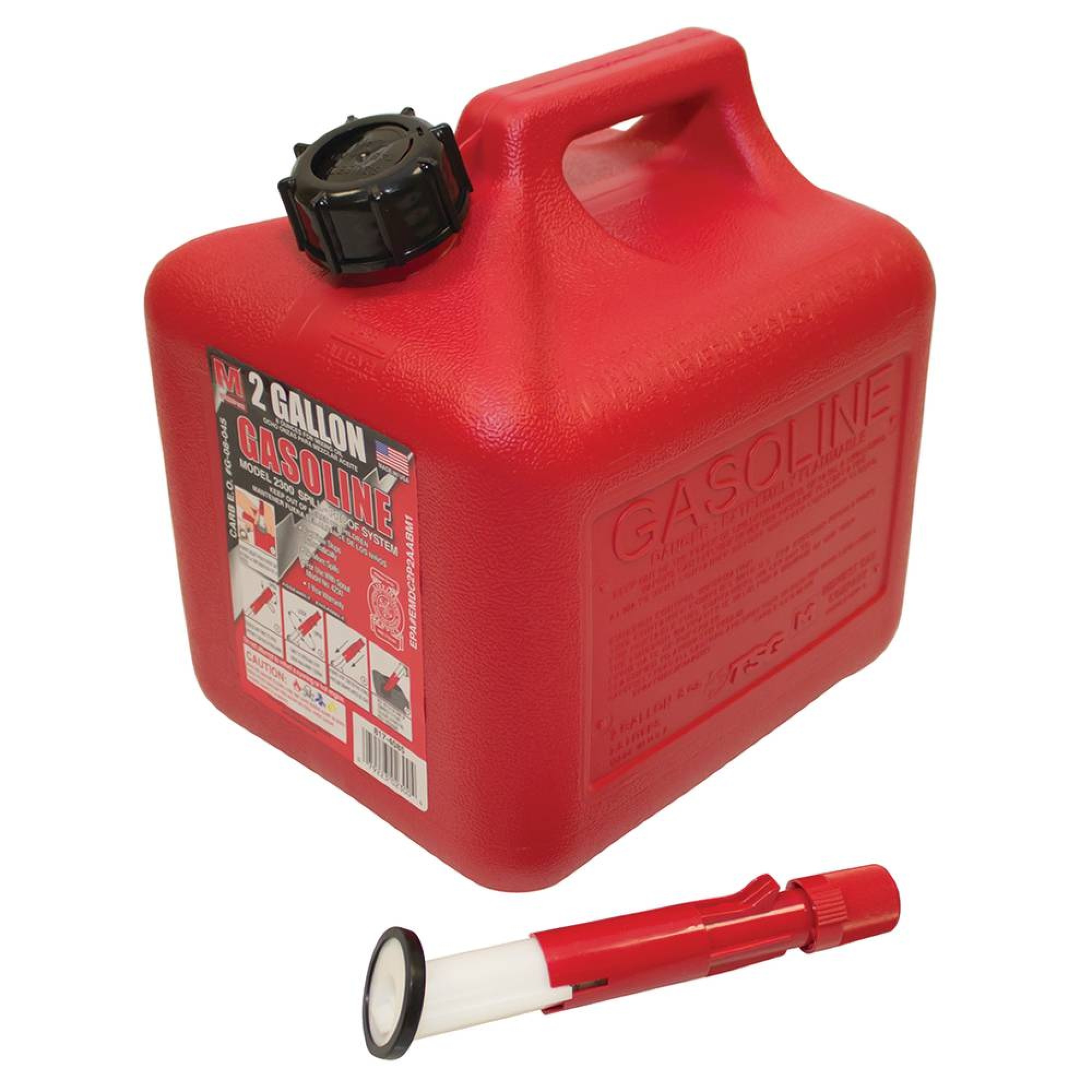 New 2 Gallon Plastic Gasoline Fuel Can 765-516