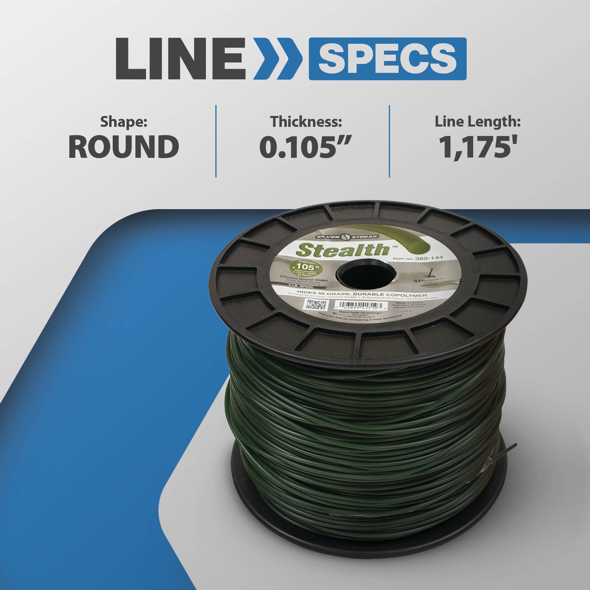 New Silver Streak Stealth Trimmer Line Replaces, .105 5 lb. Spool, 380-144