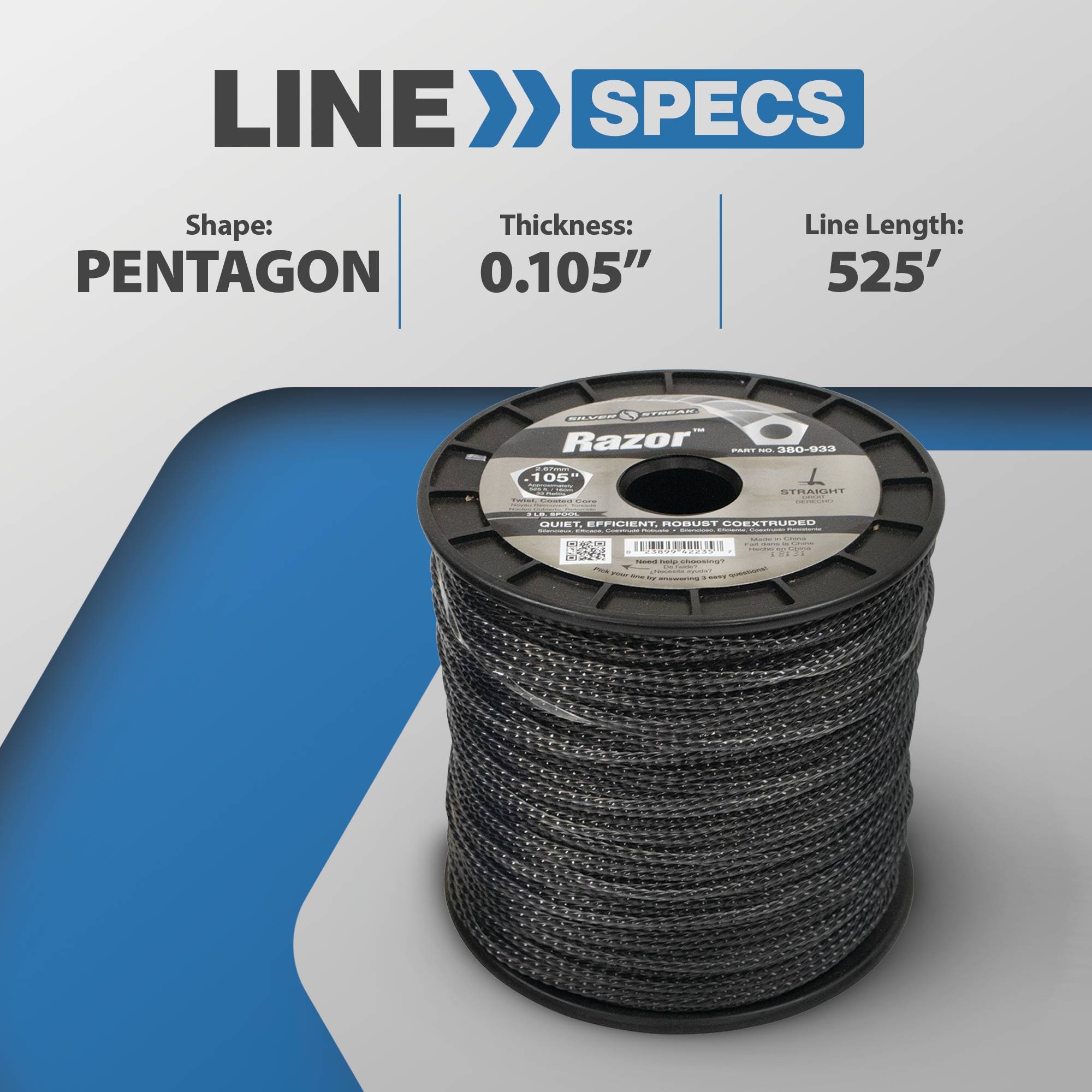 New Silver Streak Razor Trimmer Line for .105 3 lb. Spool, 380-933