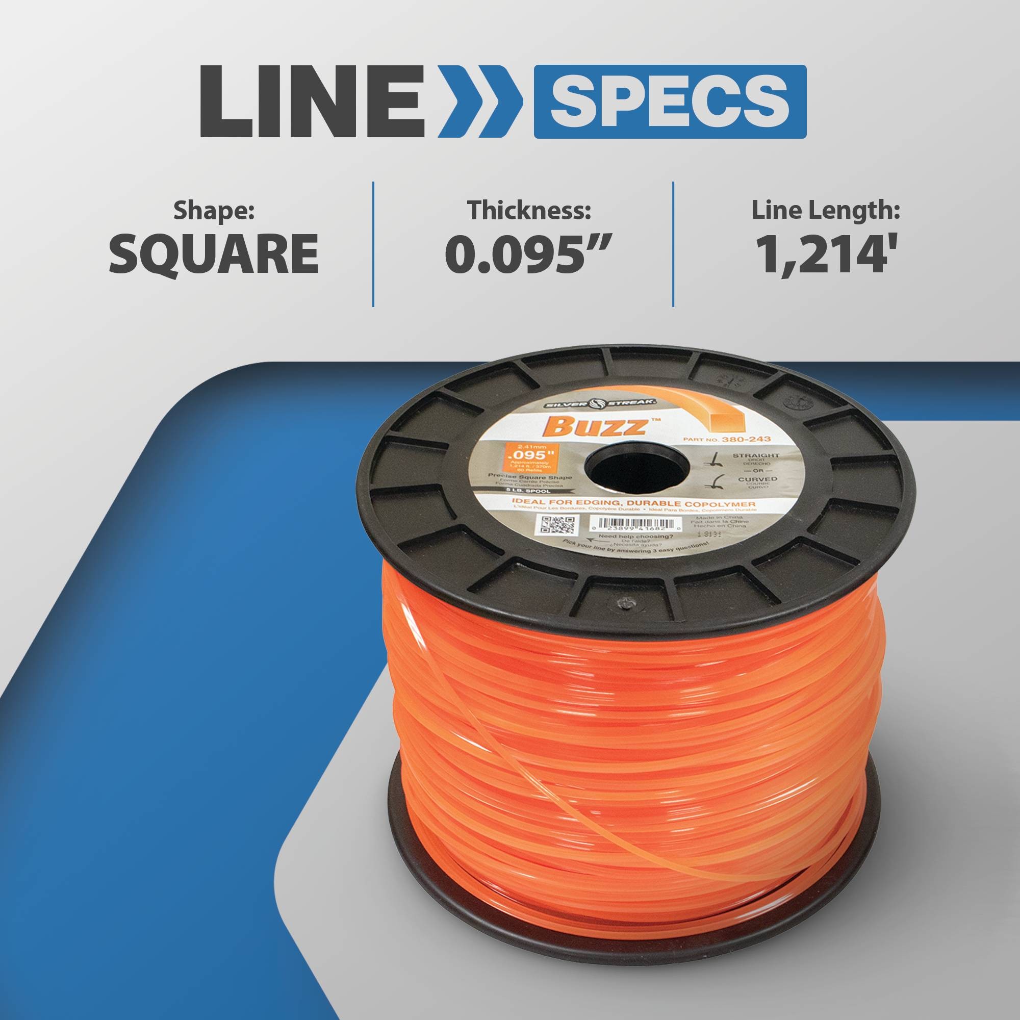 New Stens Buzz Trimmer Line 380-243 .095 5 lb. Spool