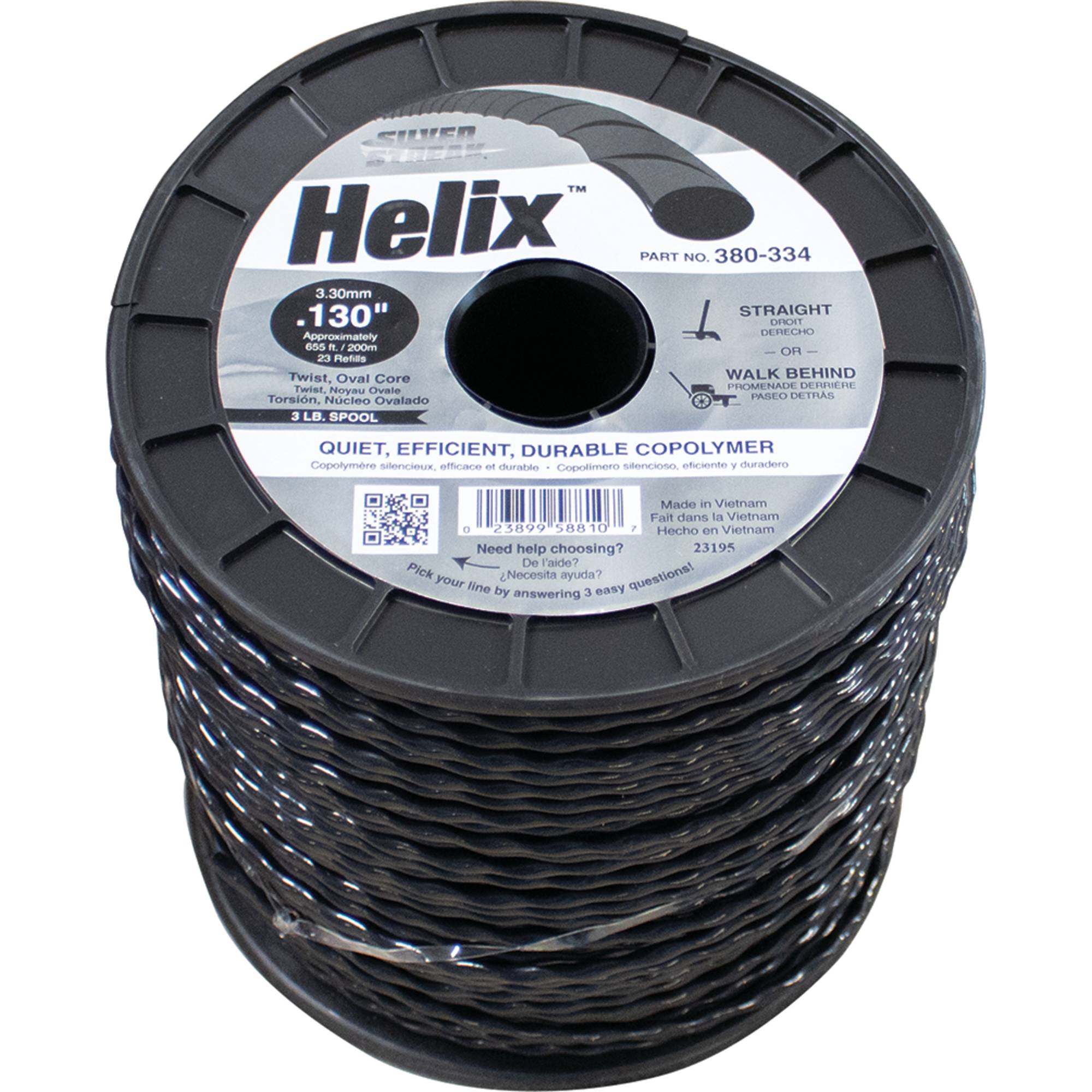 Helix Trimmer Line 655' Approx Length, 0.130" Dia., Twist Shape, 3 lb; 380-334