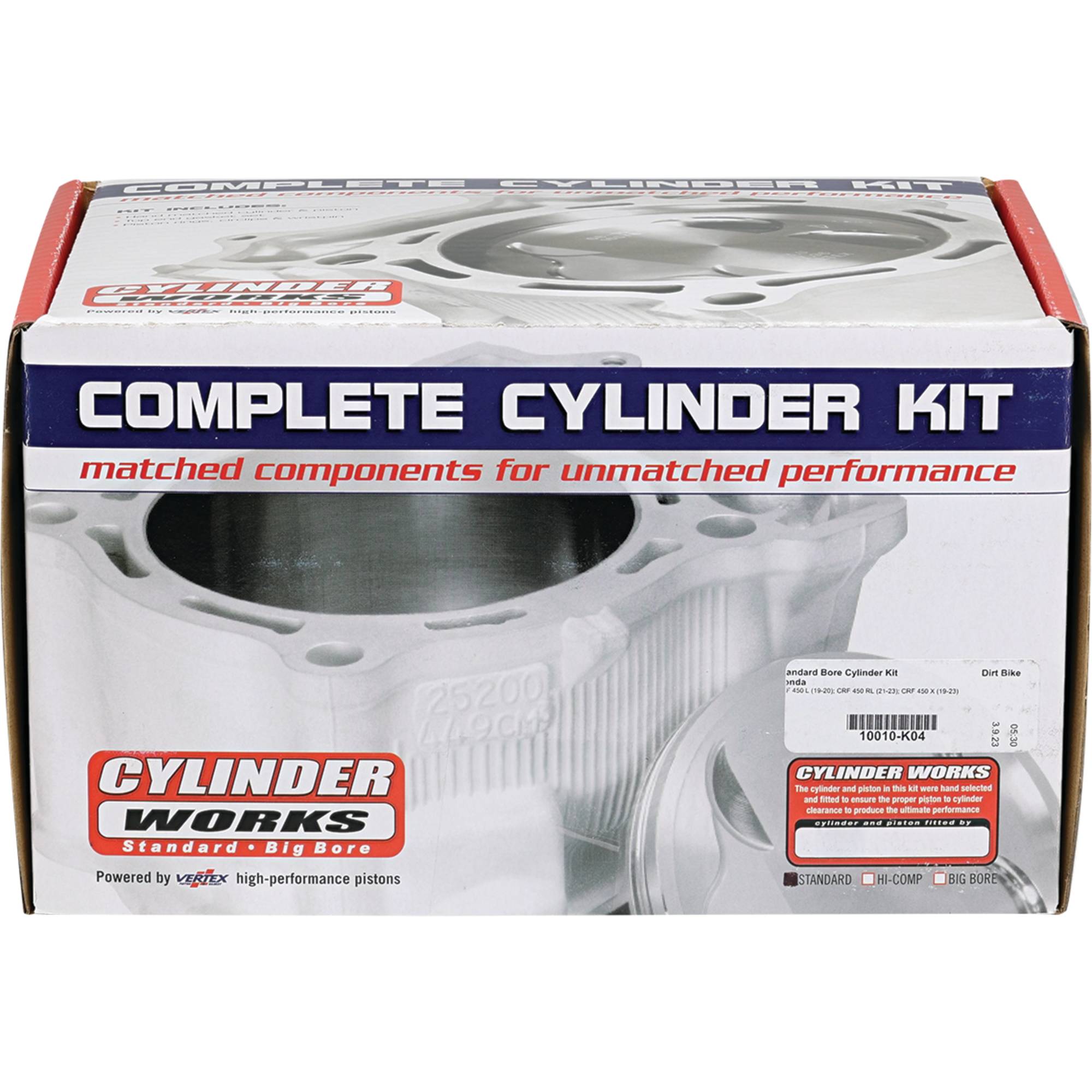 Standard Bore Cylinder Kit For Honda CRF 450 L 2019-2020, CRF 450 RL; 10010-K04
