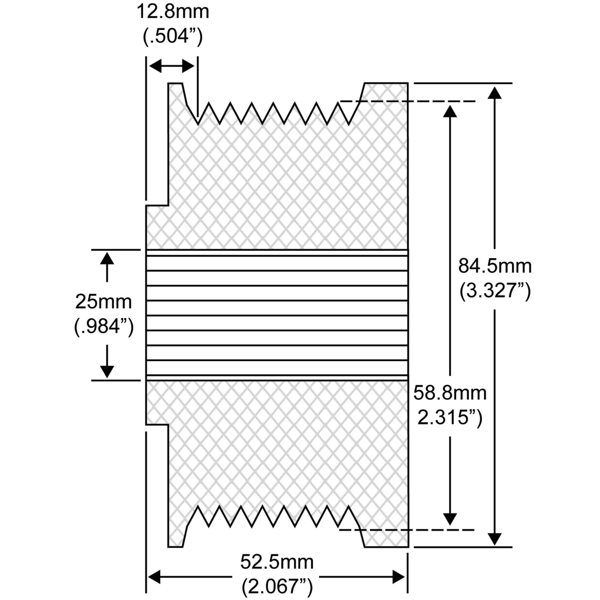 Pulley For Cummins 3924978 ID 0.984"/25 mm Tractors; 208-12004