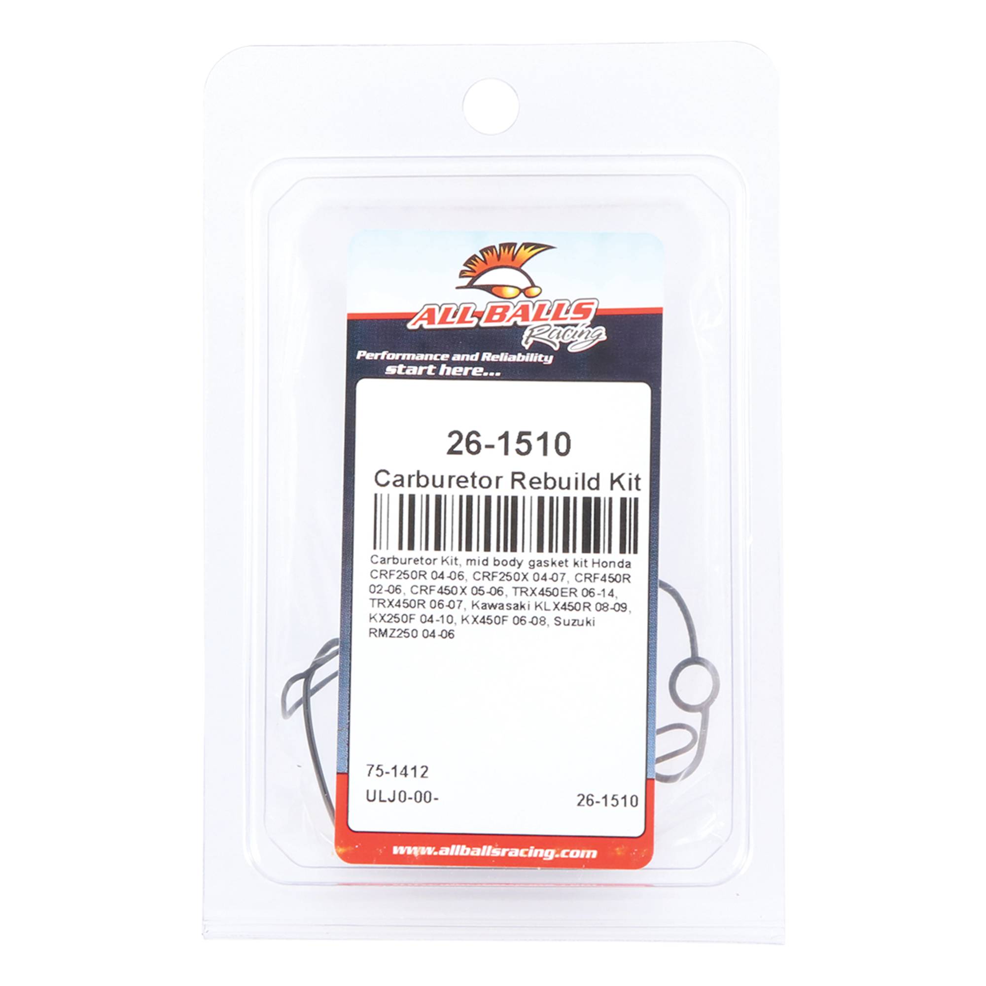 All Balls Carburetor Kit, mid body gasket kit 26-1510 for Honda CRF 250 R