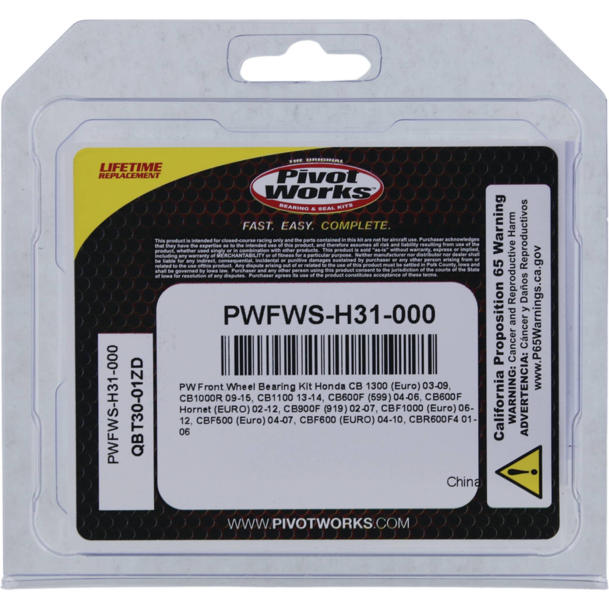 Pivot Works Wheel Bearing Kit PWFWS-H31-000 for Honda CB 1000 R 2009-2015
