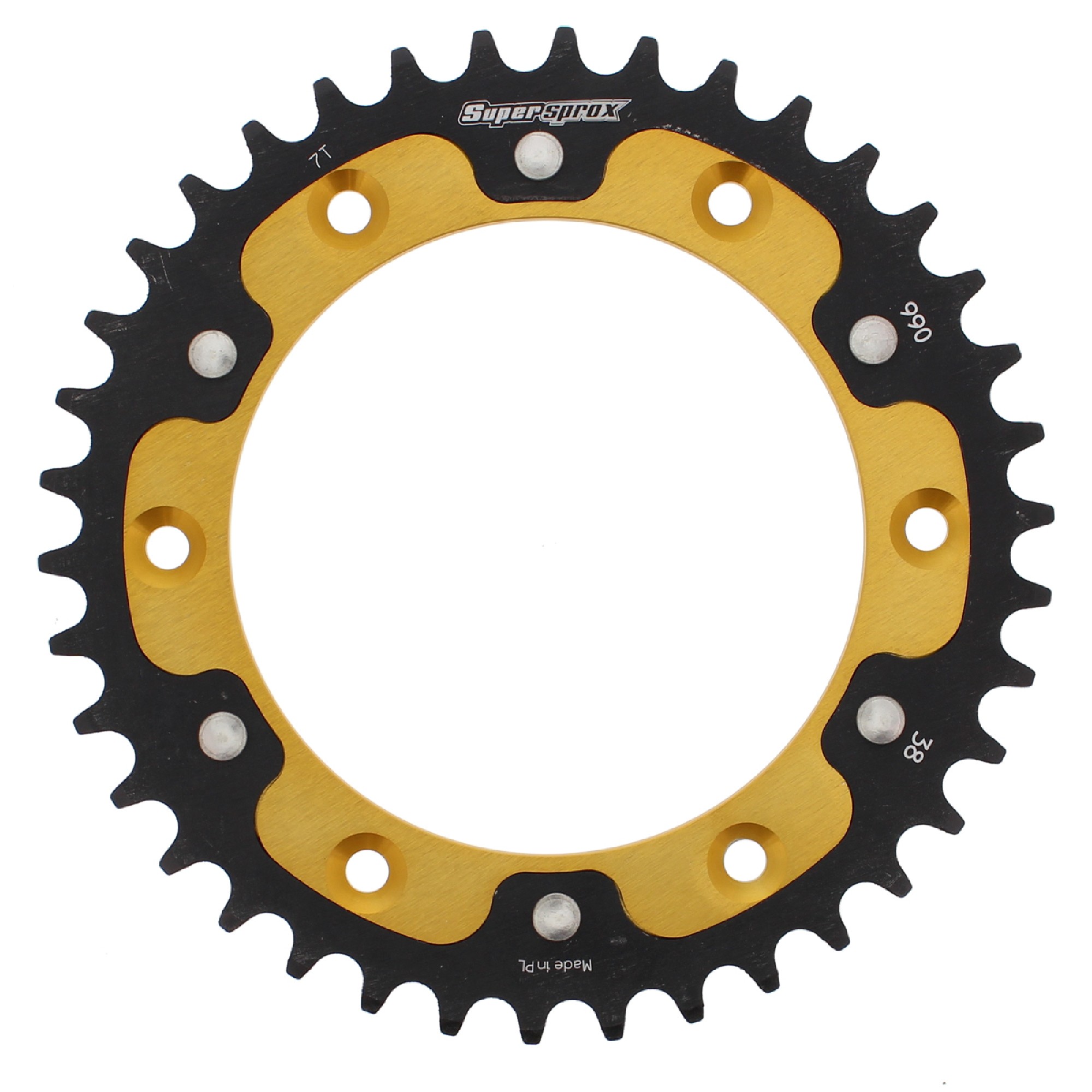 Supersprox - Gold Stealth sprocket, 38T, Chain Size 520, RST-990-38-GLD