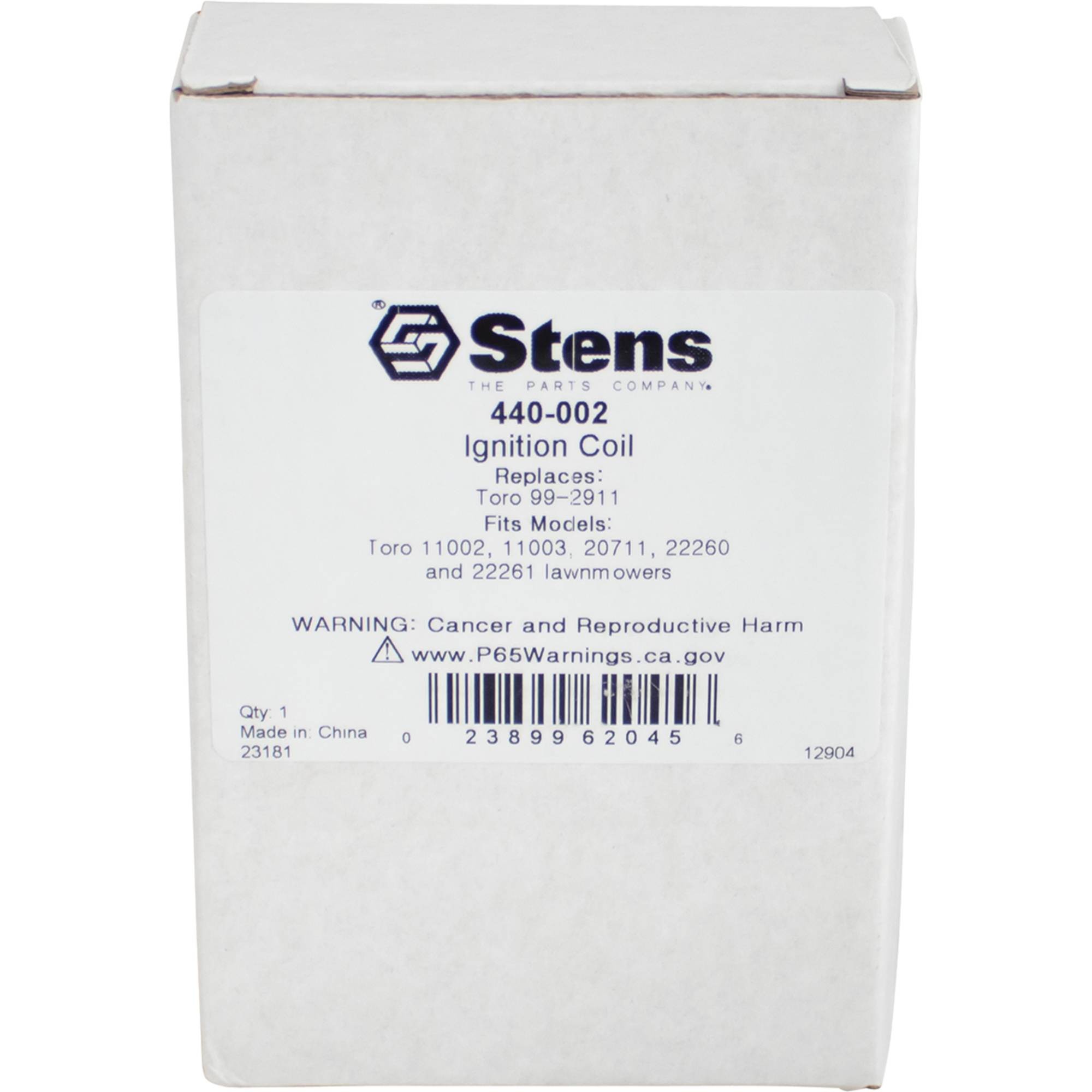 Ignition Coil For Toro 11002, 11003, 20711, 22260 and 22261 lawnmowers; 440-002