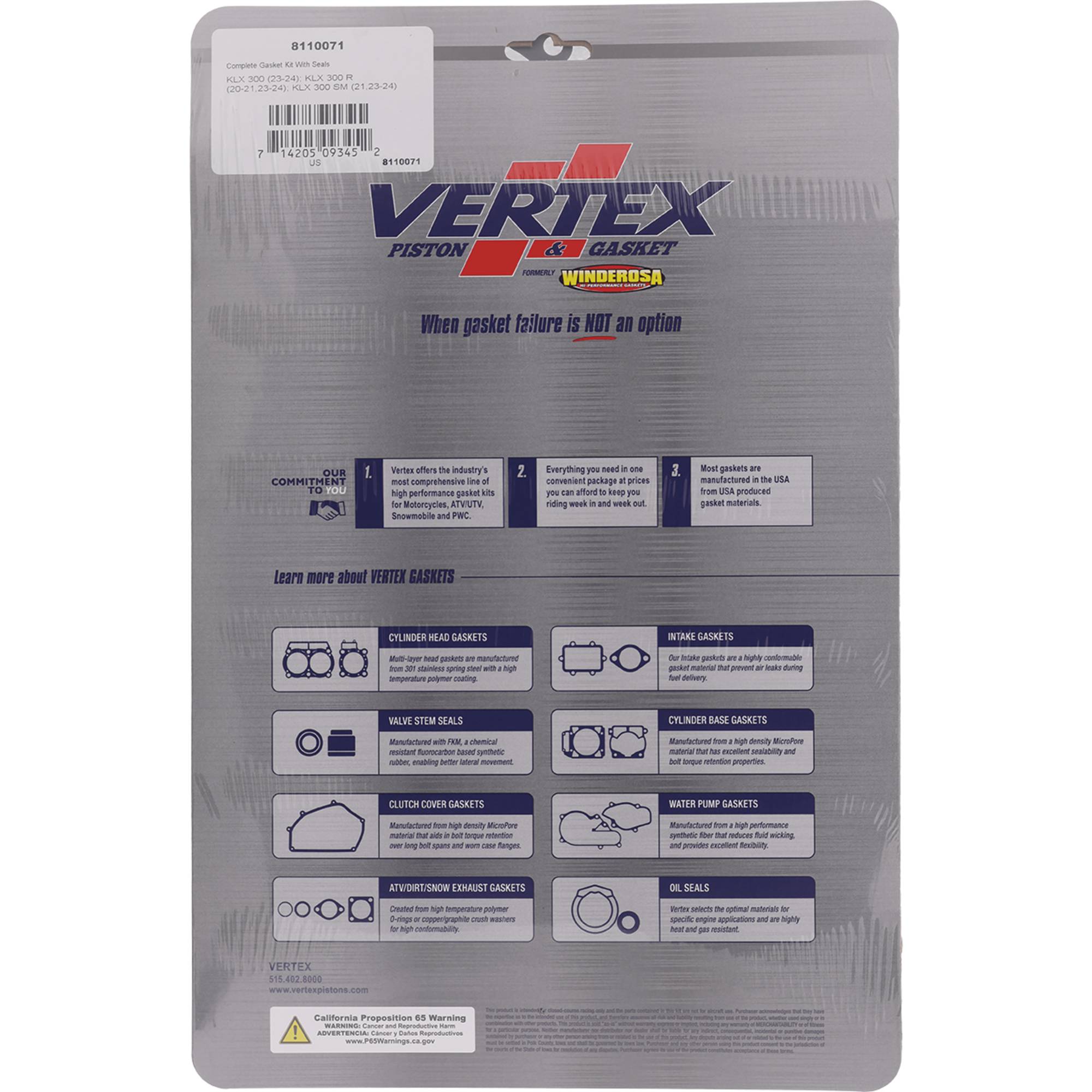 Complete Gasket Kit With Seals; 8110071