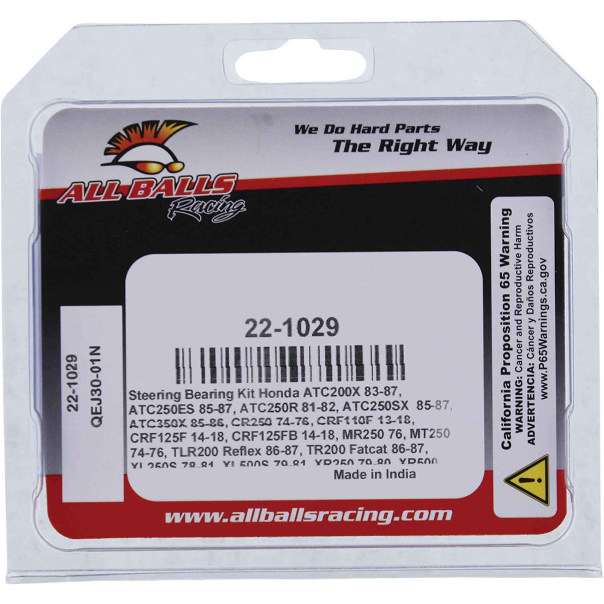 All Balls Steering Stem Bearing Seal Kit for Honda