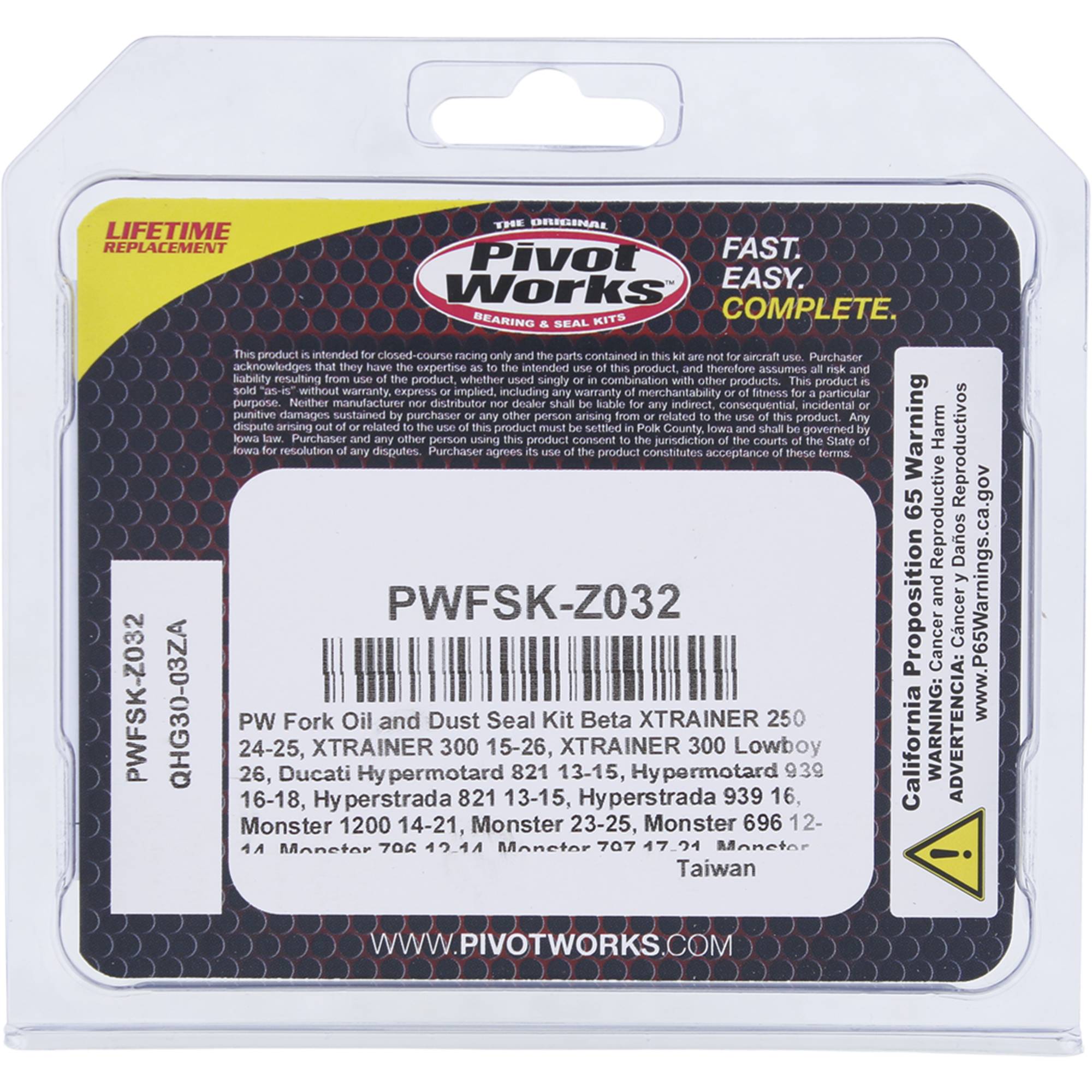PW-Fork Seal Kit For Ducati Hypermotard 821, Hyperstrada 821 2013-15; PWFSK-Z032