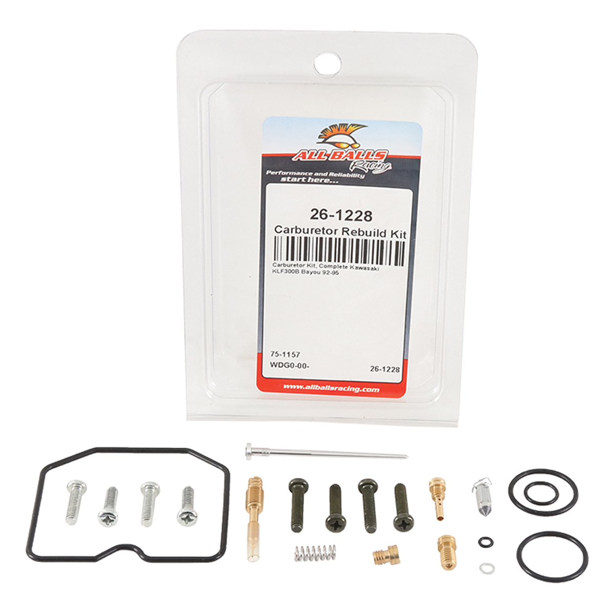 Carburetor Rebuild Kit For Kawasaki KLF 300 B Bayou 2x4 1992-1995; 26-1228