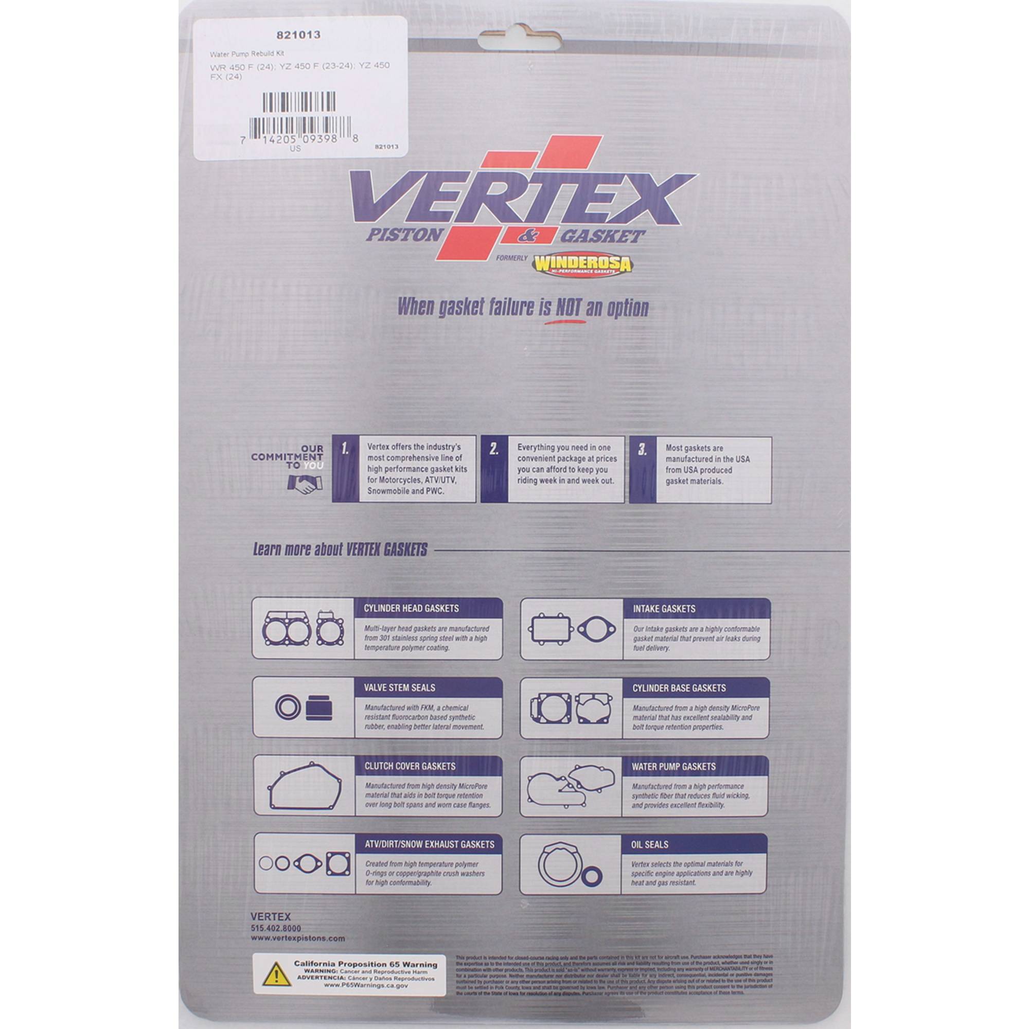 Water Pump Rebuild Kit For Yamaha YZ 450 FX 2024, YZ 450 F 2023-2024; 821013