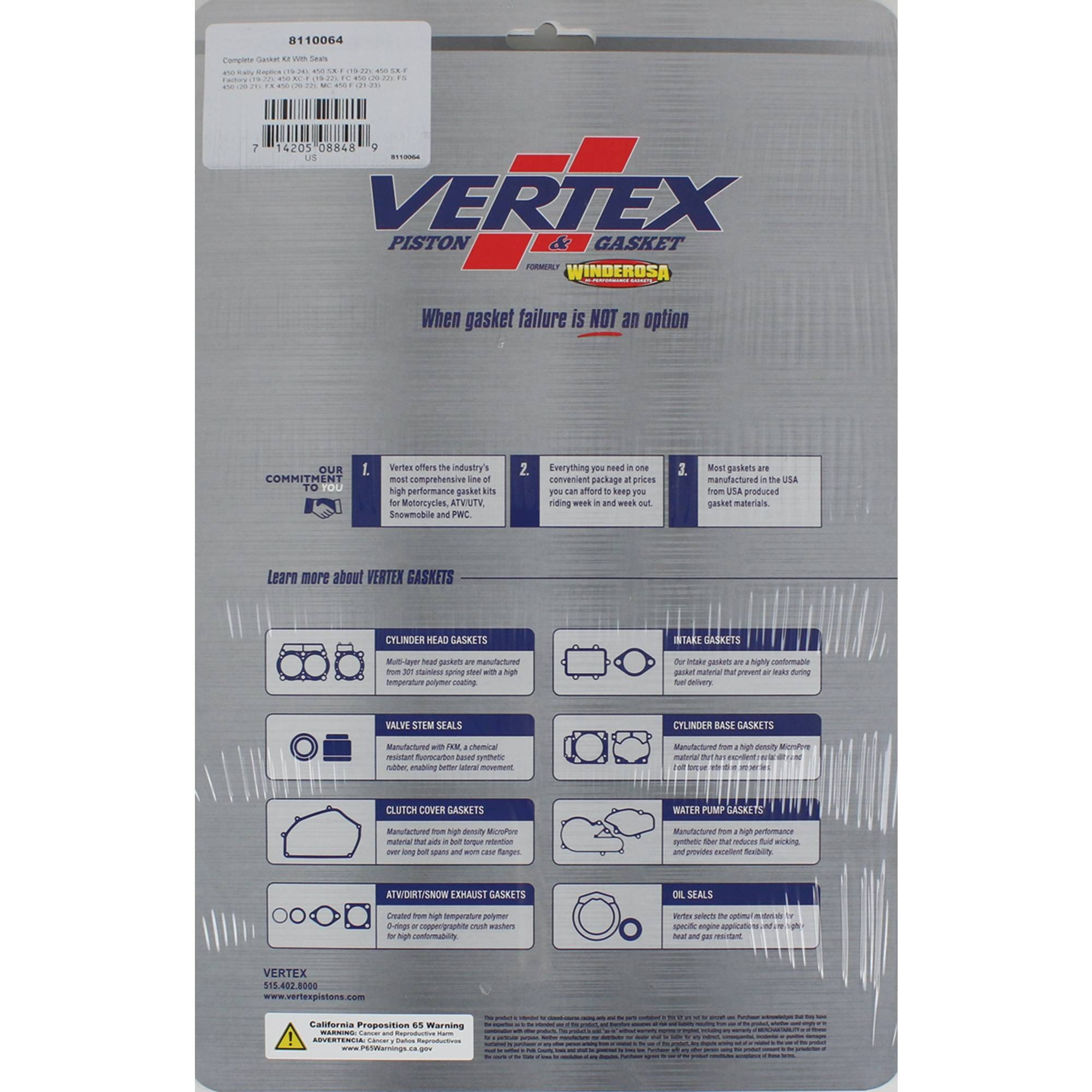 Complete Gasket Kit With Seals For KTM 450 Rally Replica 2019-2024; 8110064