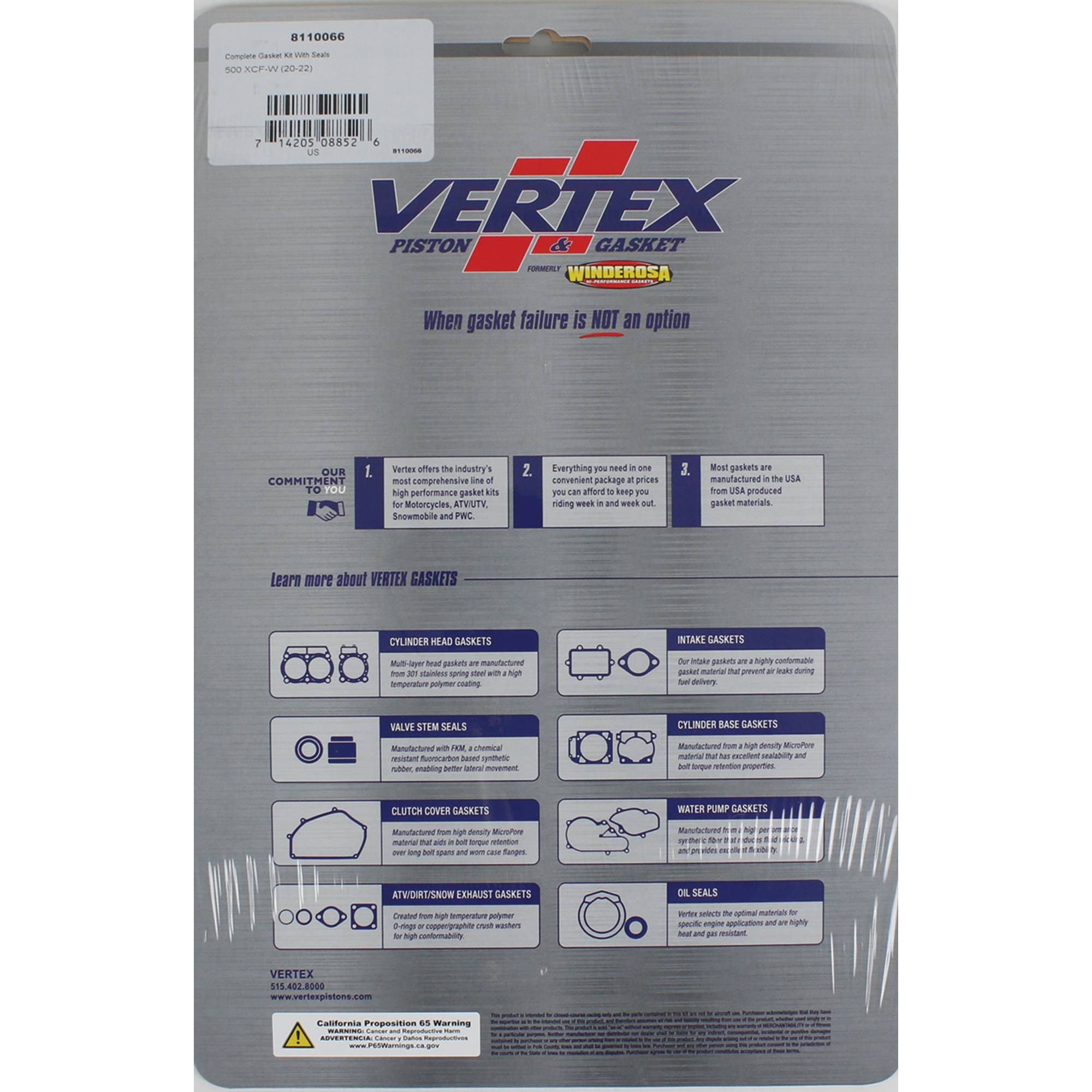 Complete Gasket Kit With Seals For KTM 500 XCF-W 2020-2022; 8110066