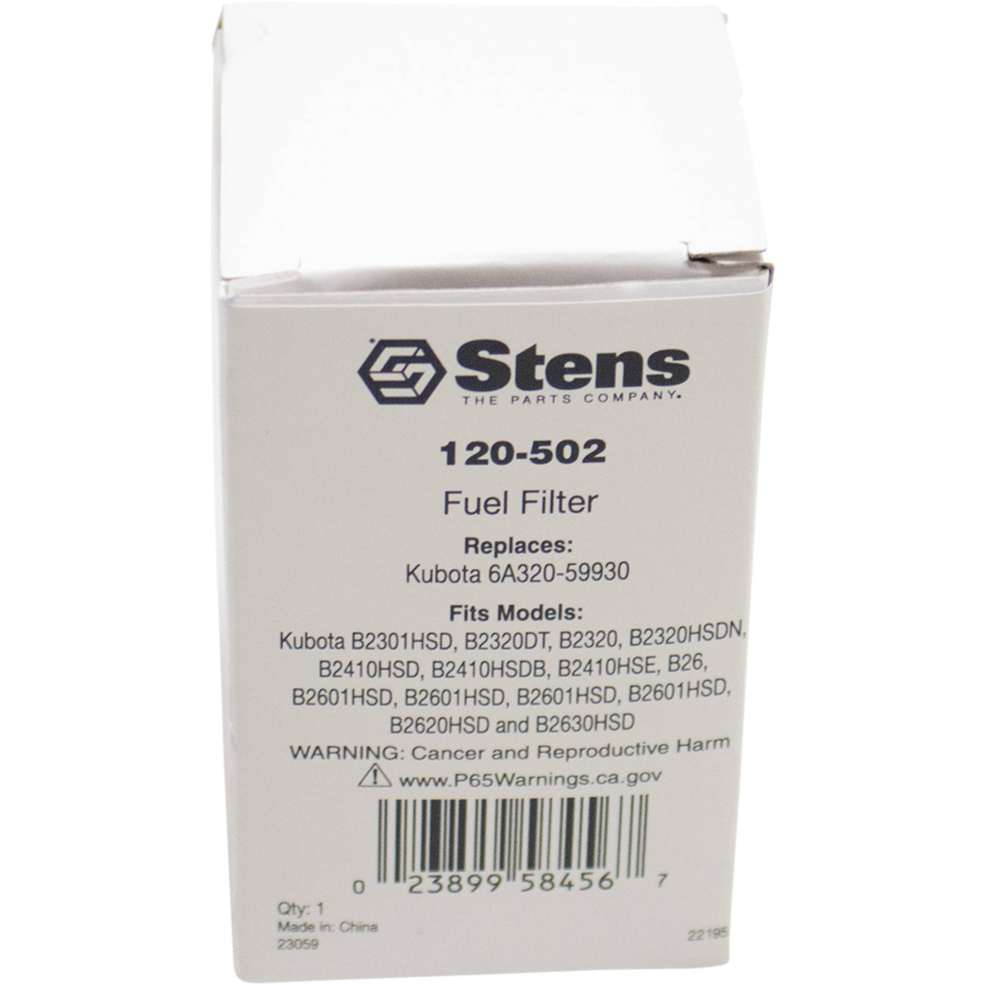 Fuel Filter For Kubota B2301HSD, B2320DT, B2320, B2320HSDN, B2410HSDB 120-502