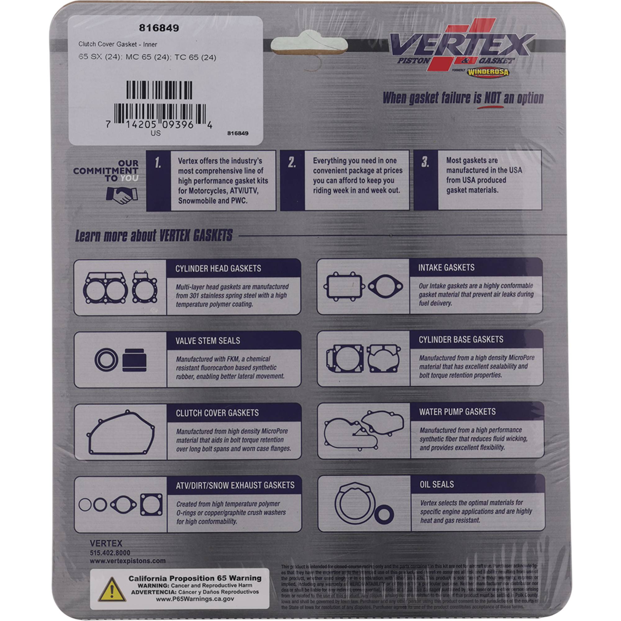 Clutch Cover Gasket - Inner For KTM 65 SX 2024, Gas Gas MC 65 2024, Husqvarna TC 65 2024