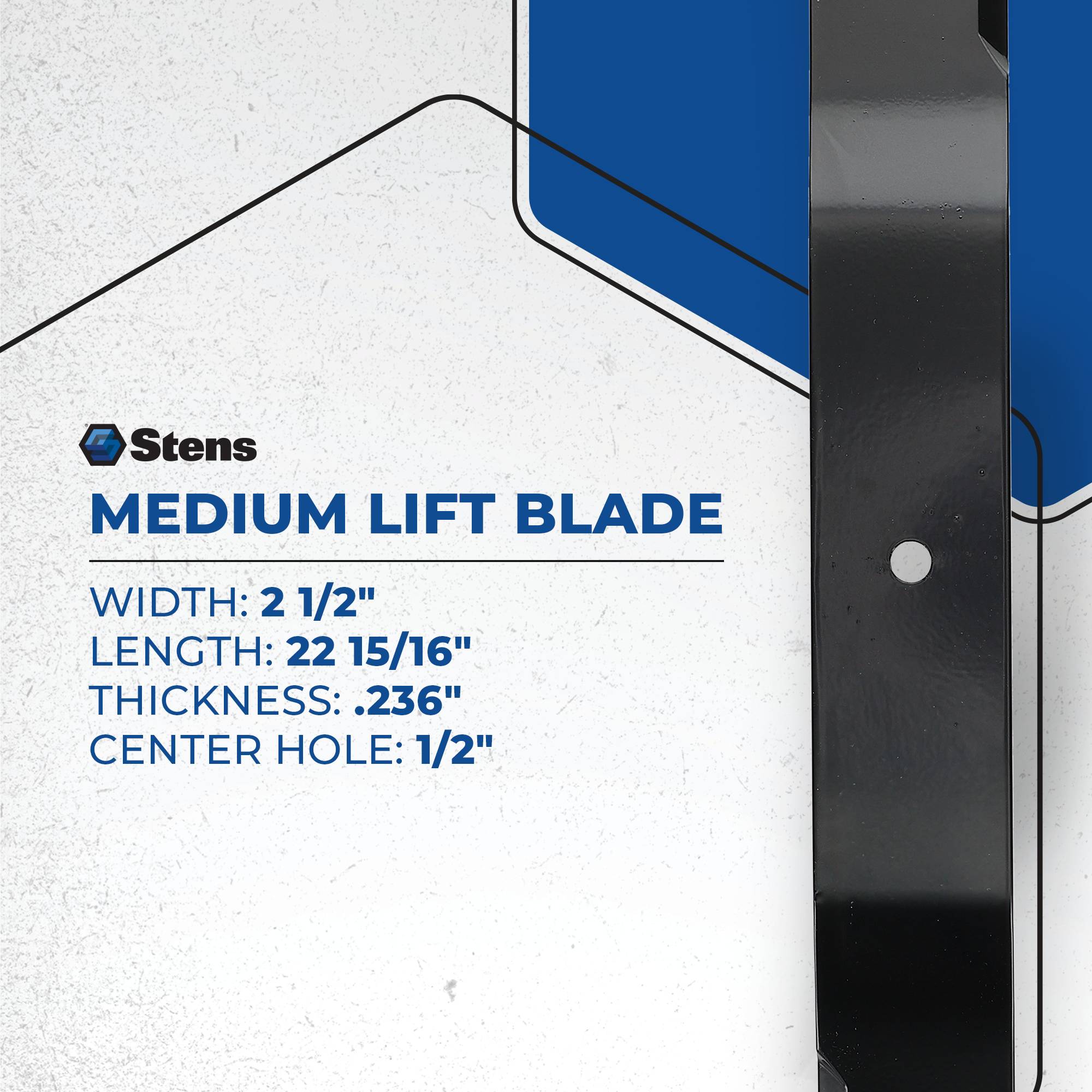 Medium-Lift Blade For Jacobsen HR600 and HF800 4291662 1/2" Center hole; 310-917