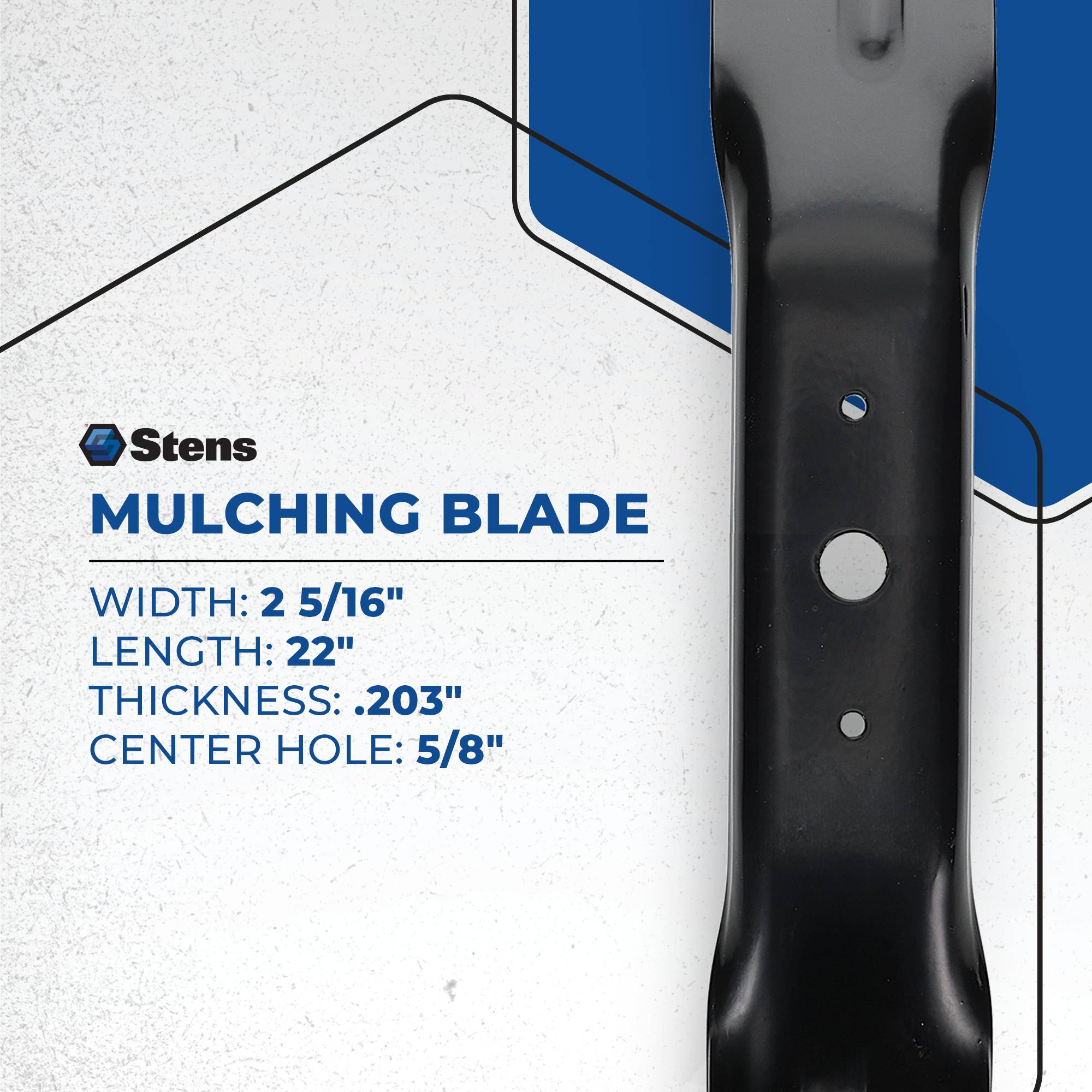 Mulching Blade For Walker 7705-25 5/8" Center hole, 2 5/16" Width; 310-931