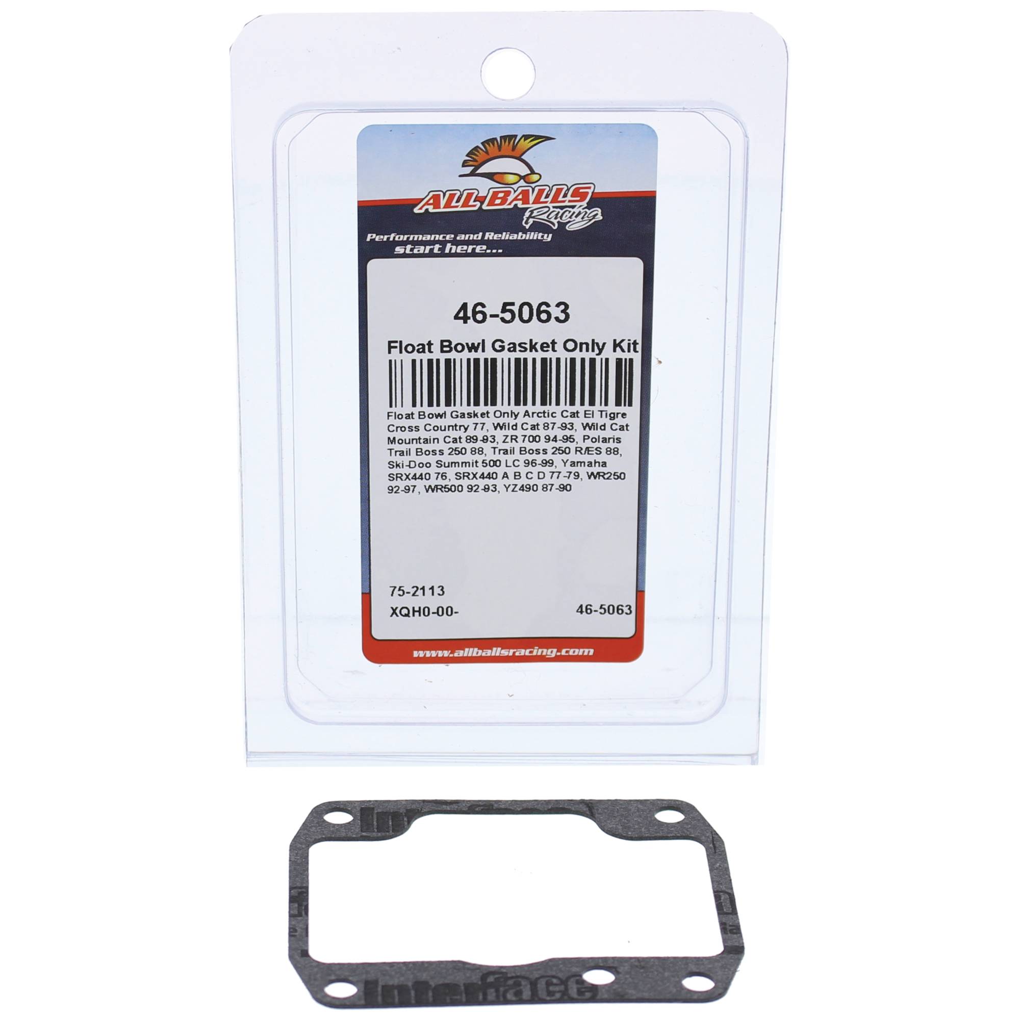 All Balls Float Bowl Gasket Only Kit (46-5063) for Arctic Cat Wild Cat 87-93
