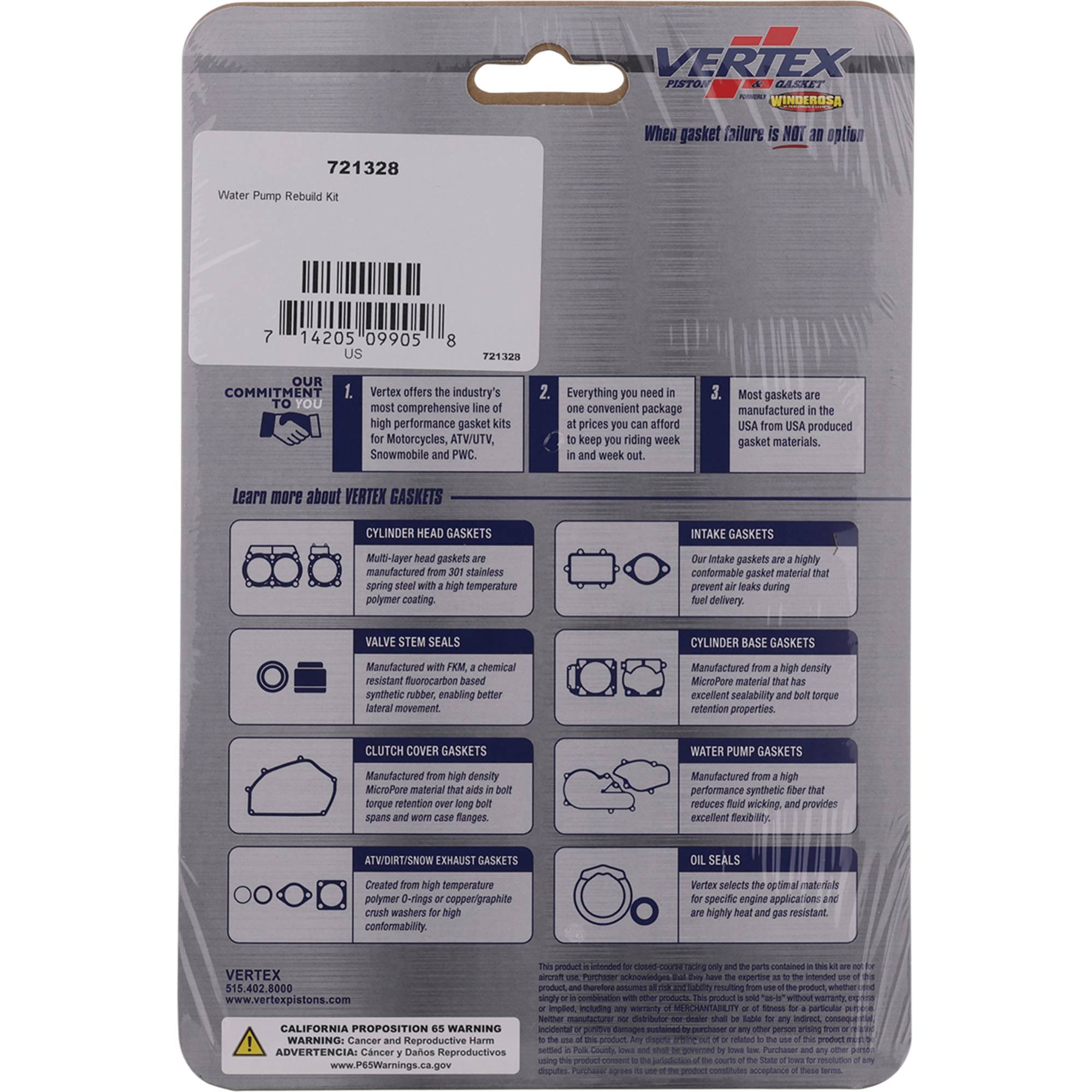 Vertex Water Pump Rebuild Kit