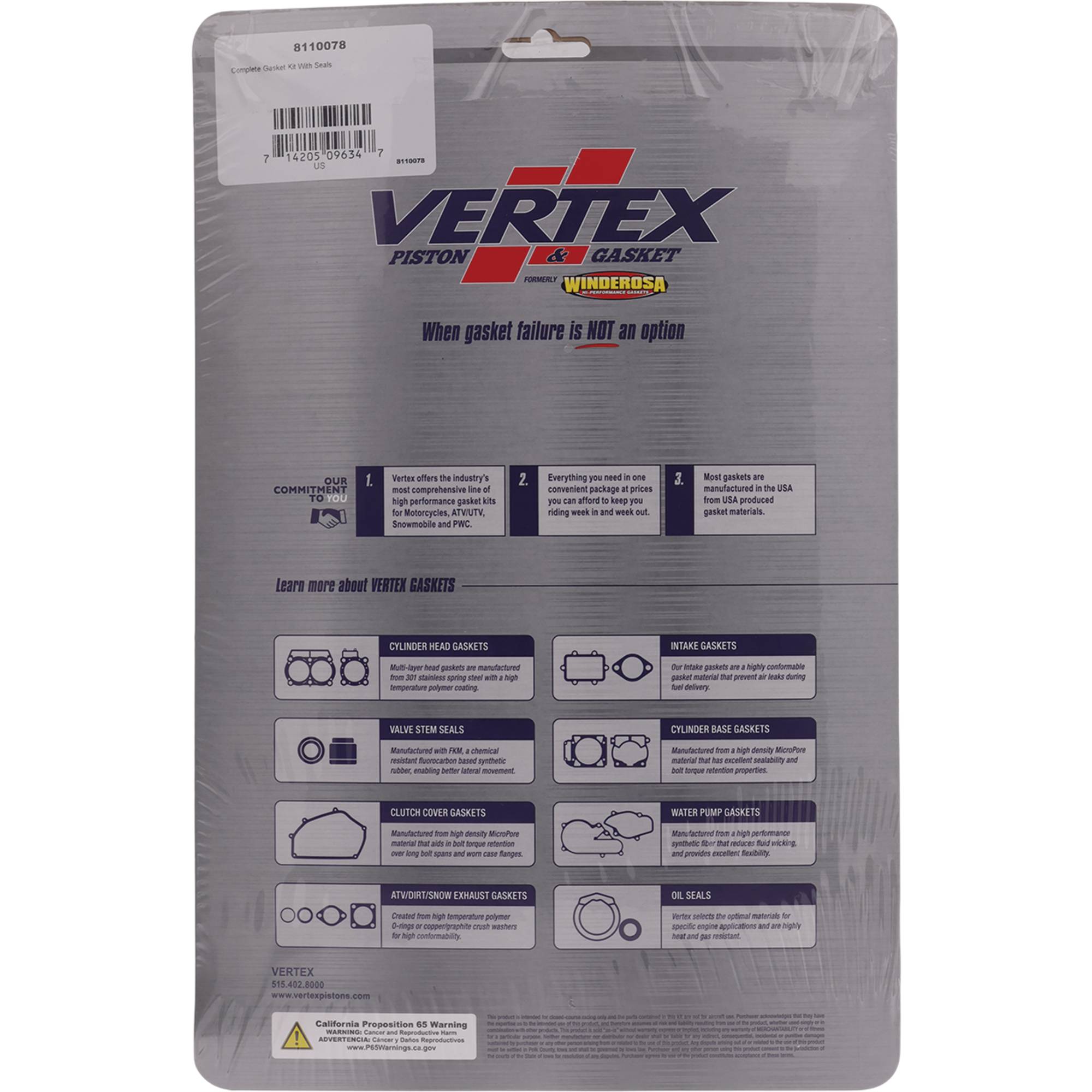 Vertex Complete Gasket Kit With Seals