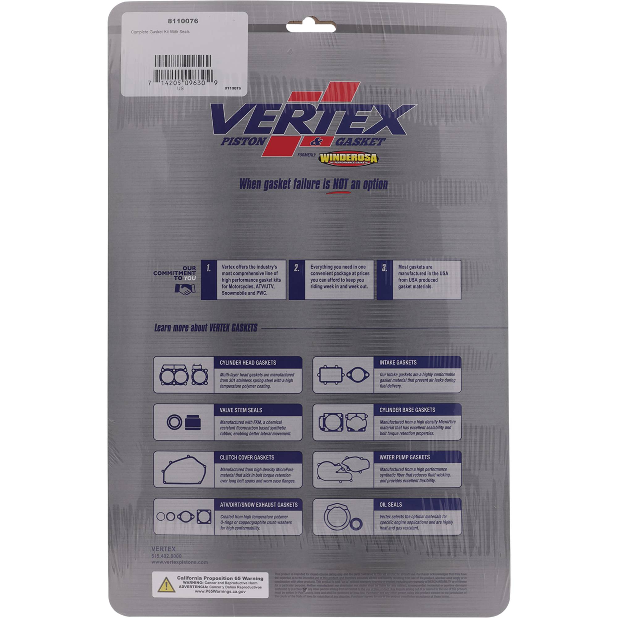 Vertex Complete Gasket Kit With Seals