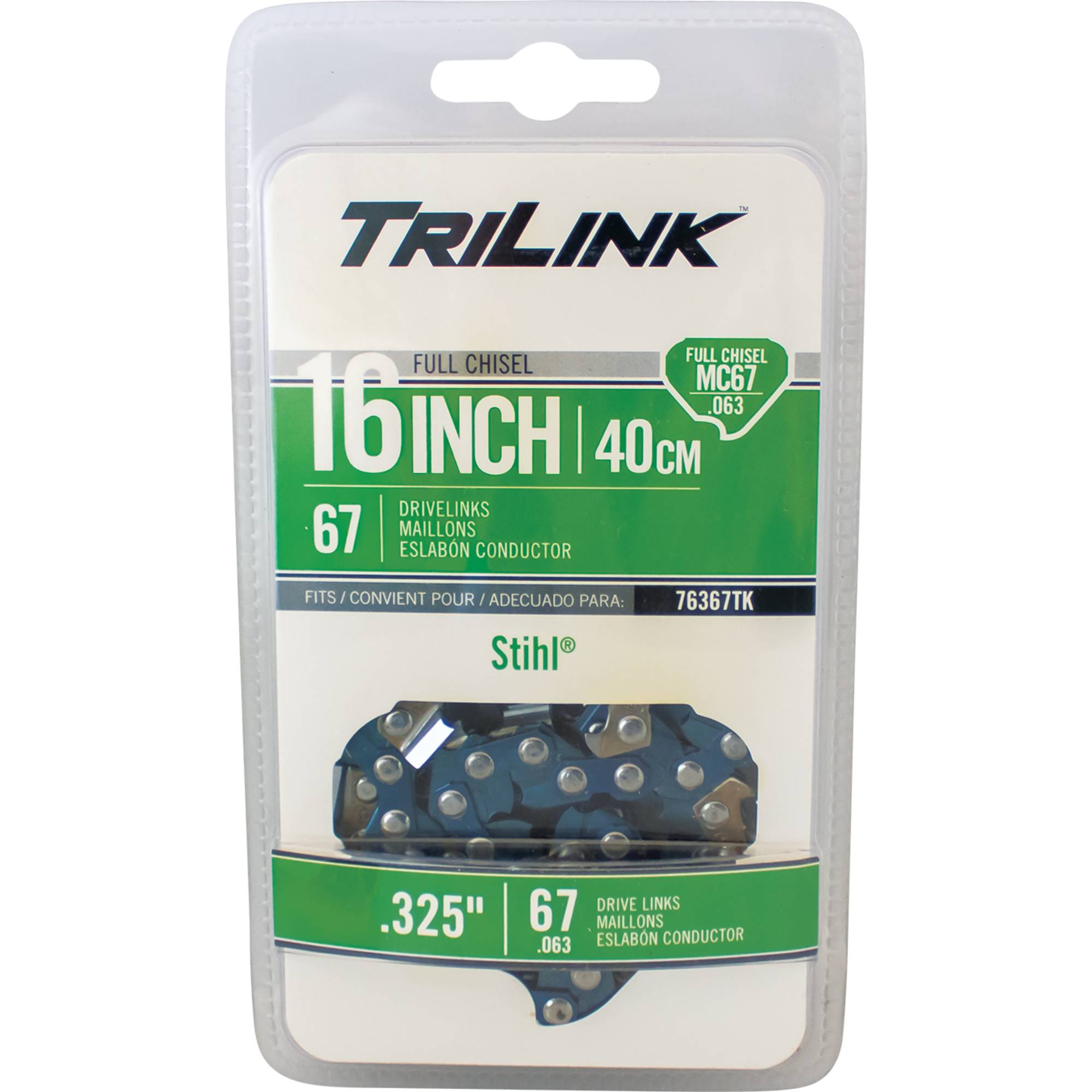 Chain Pre-Cut Loop 67 DL 16" Bar Length, .063" Chainsaw Gauge 76367TK