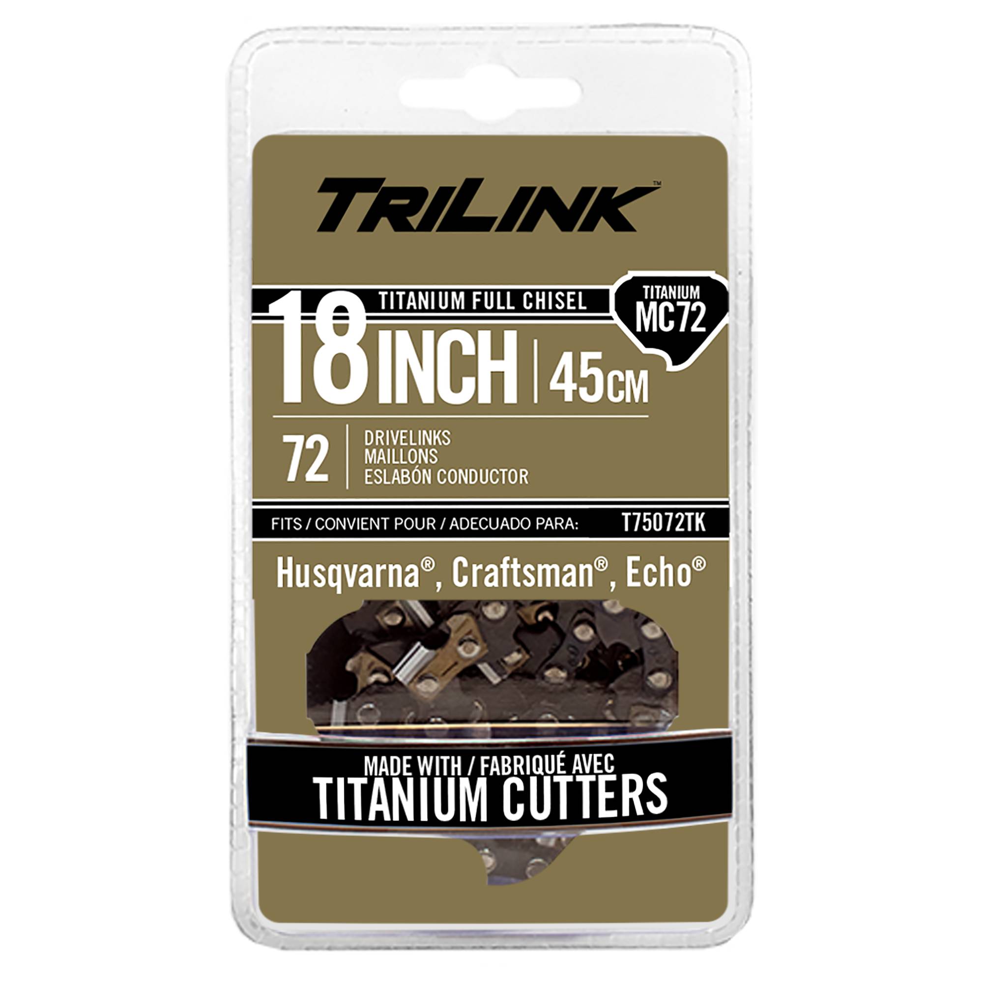 Titanium Chain Pre-Cut Loop .050" Chainsaw Gauge, .325" Chainsaw Pitch T75072TK