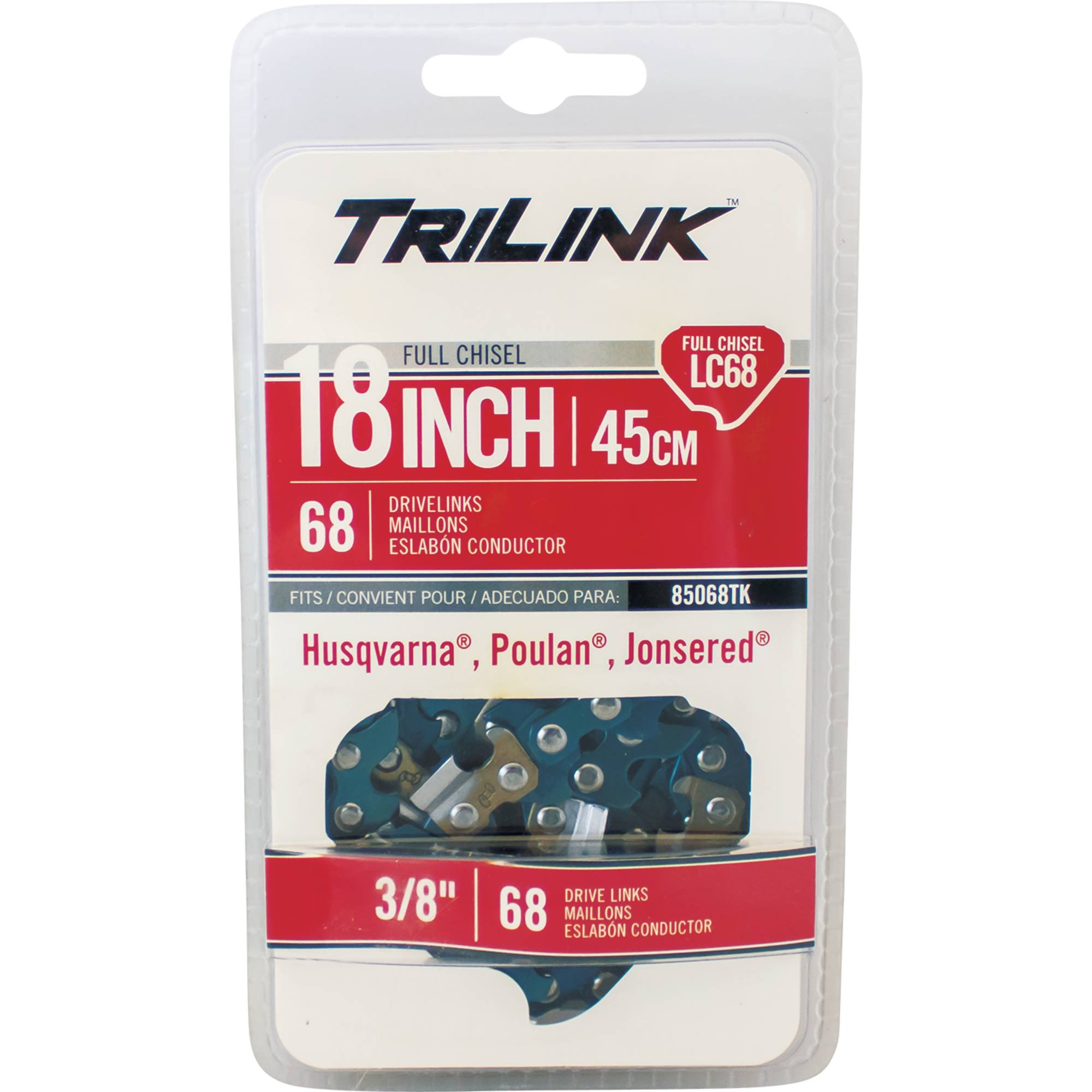 Chain Pre-Cut Loop 68 DL 3/8" Chainsaw Pitch, 7/32" File Size 85068TK