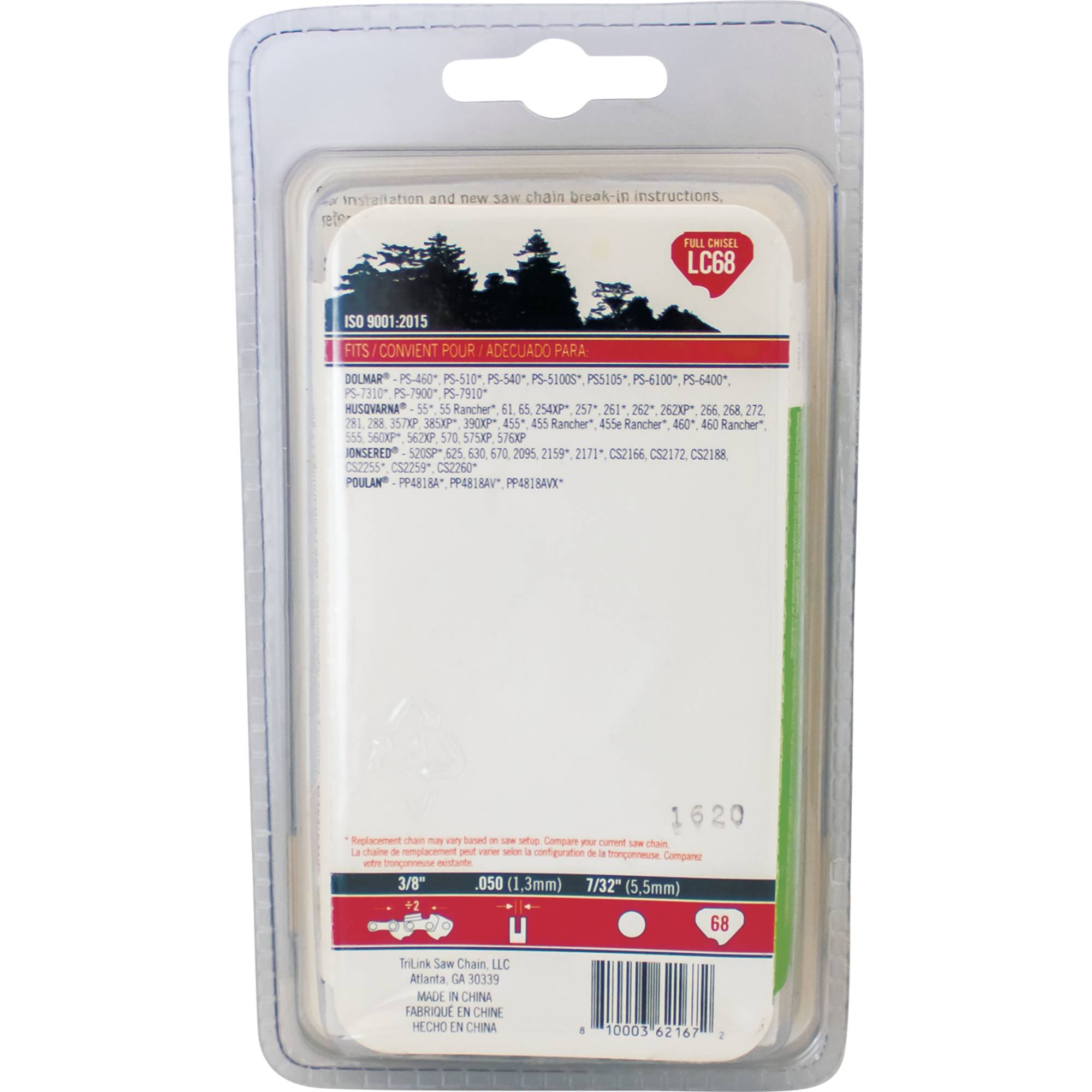 Chain Pre-Cut Loop 68 DL 3/8" Chainsaw Pitch, 7/32" File Size 85068TK