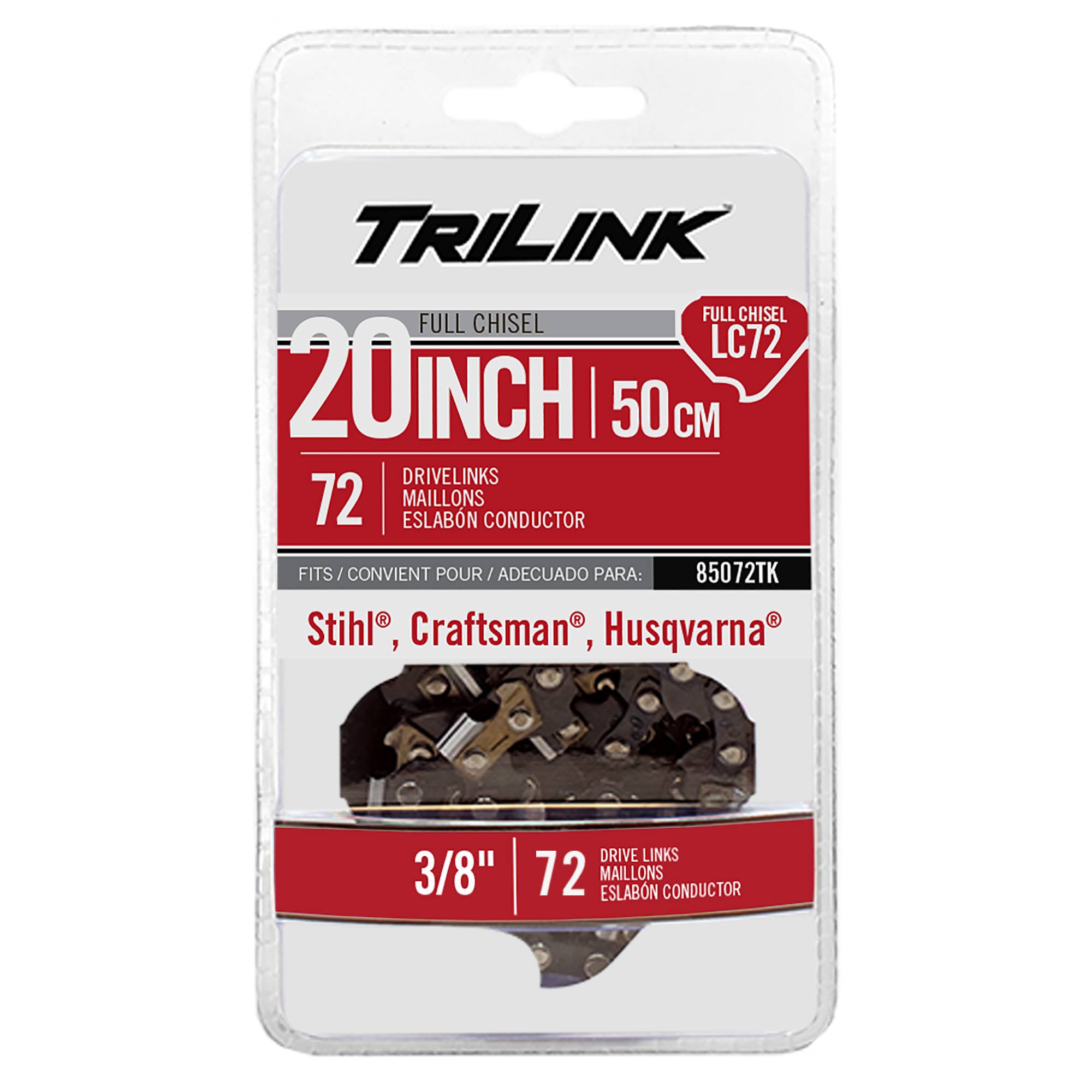 Chain Pre-Cut Loop 72 DL 20" Bar Length, .050" Chainsaw Gauge 85072TK
