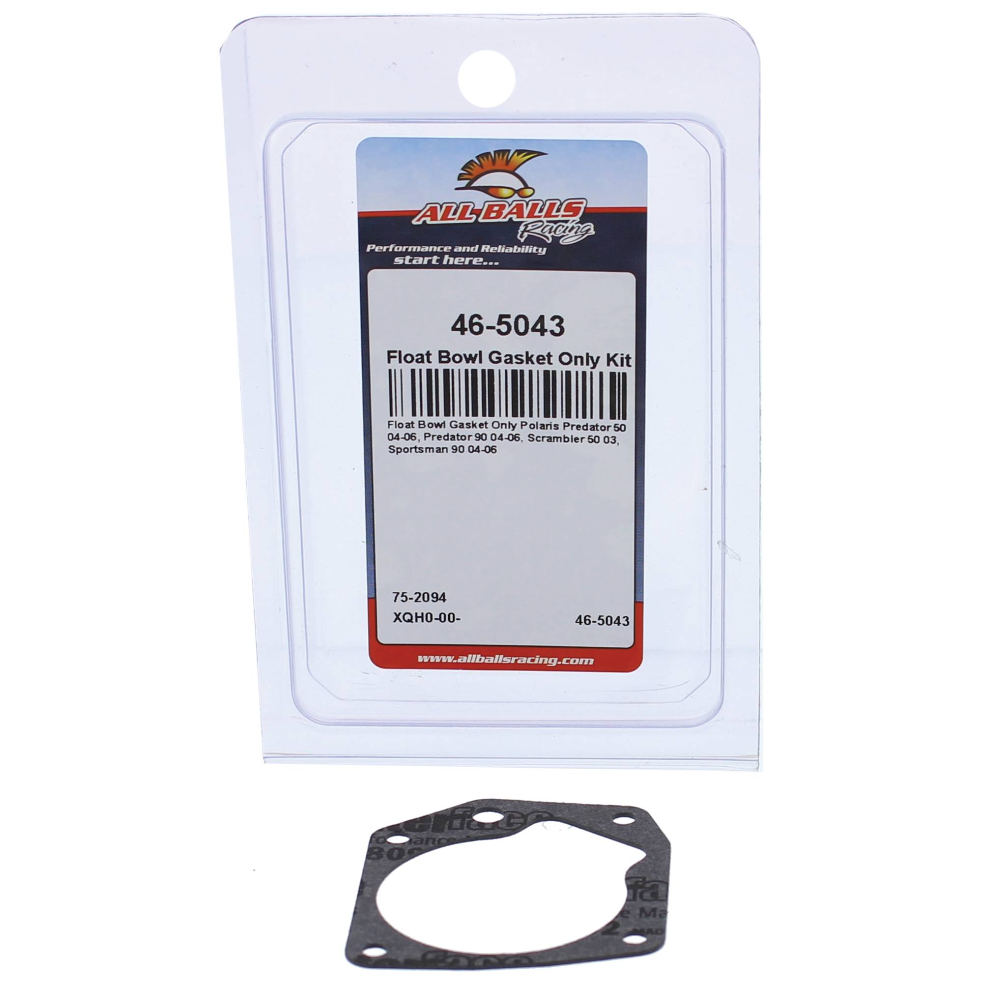 All Balls Float Bowl Gasket Only Kit (46-5043) for Polaris Predator 90 04-06