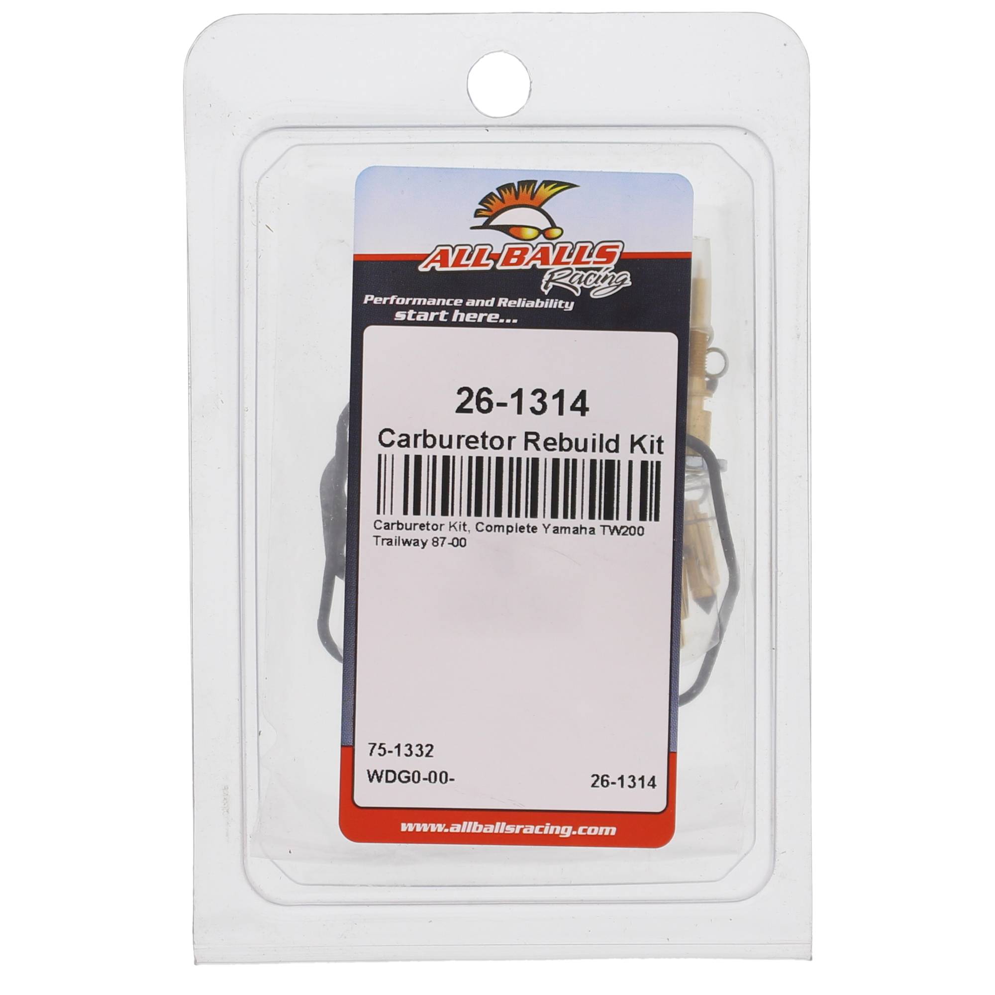 All Balls Carburetor Rebuild Kit 26-1314 for Yamaha TW200 Trailway 87-00