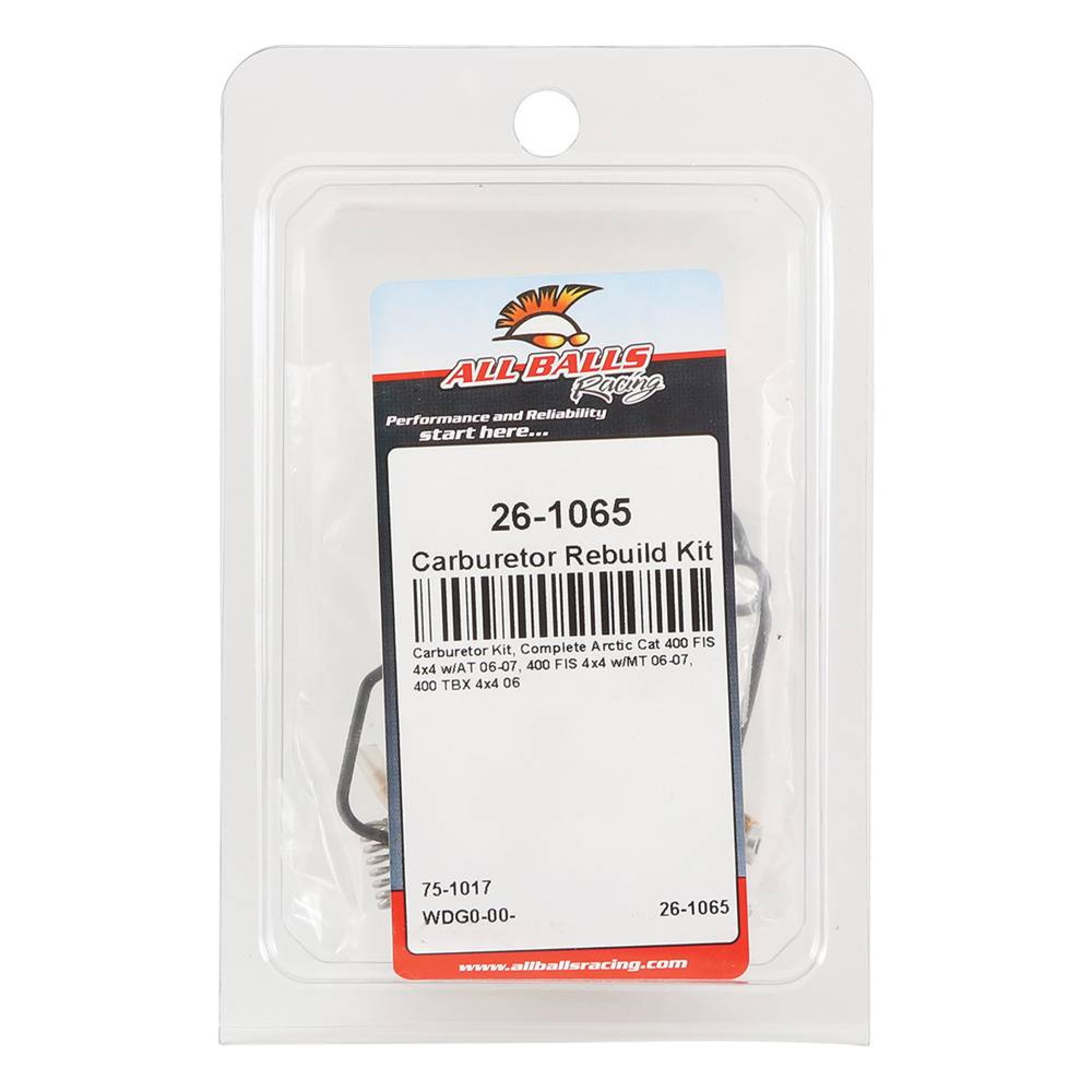 All Balls Carburetor Rebuild Kit 26-1065 for ArcticCat 400 FIS 4x4w/AT 06-07