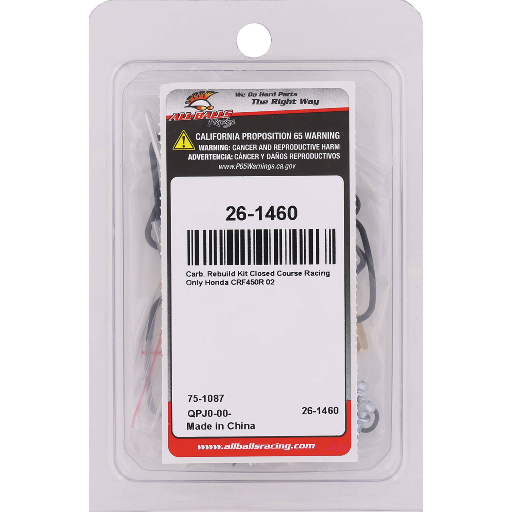 All Balls Carburetor Rebuild Kit 26-1460 for Honda CRF 450 R 2002
