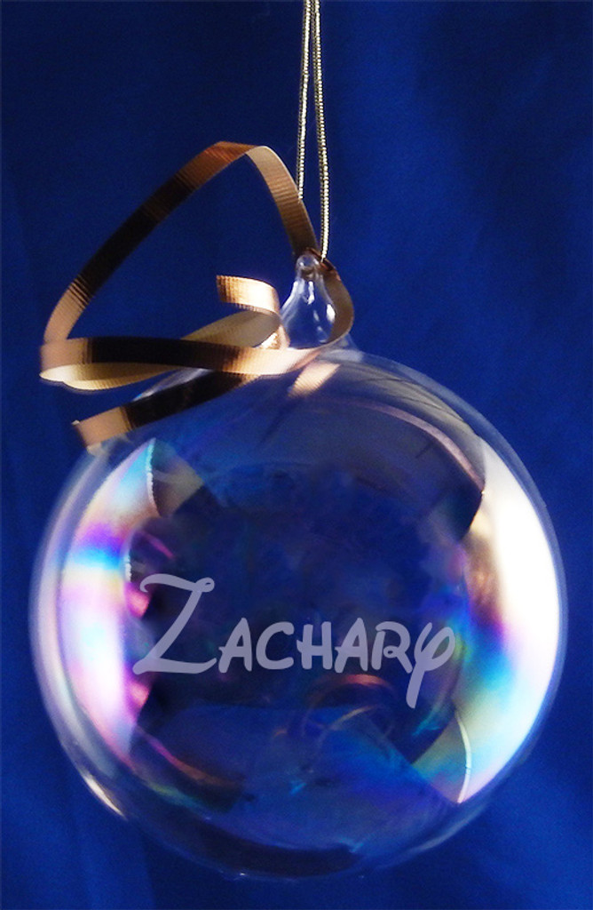 Personalized 100mm Round Glass Blown Ornament