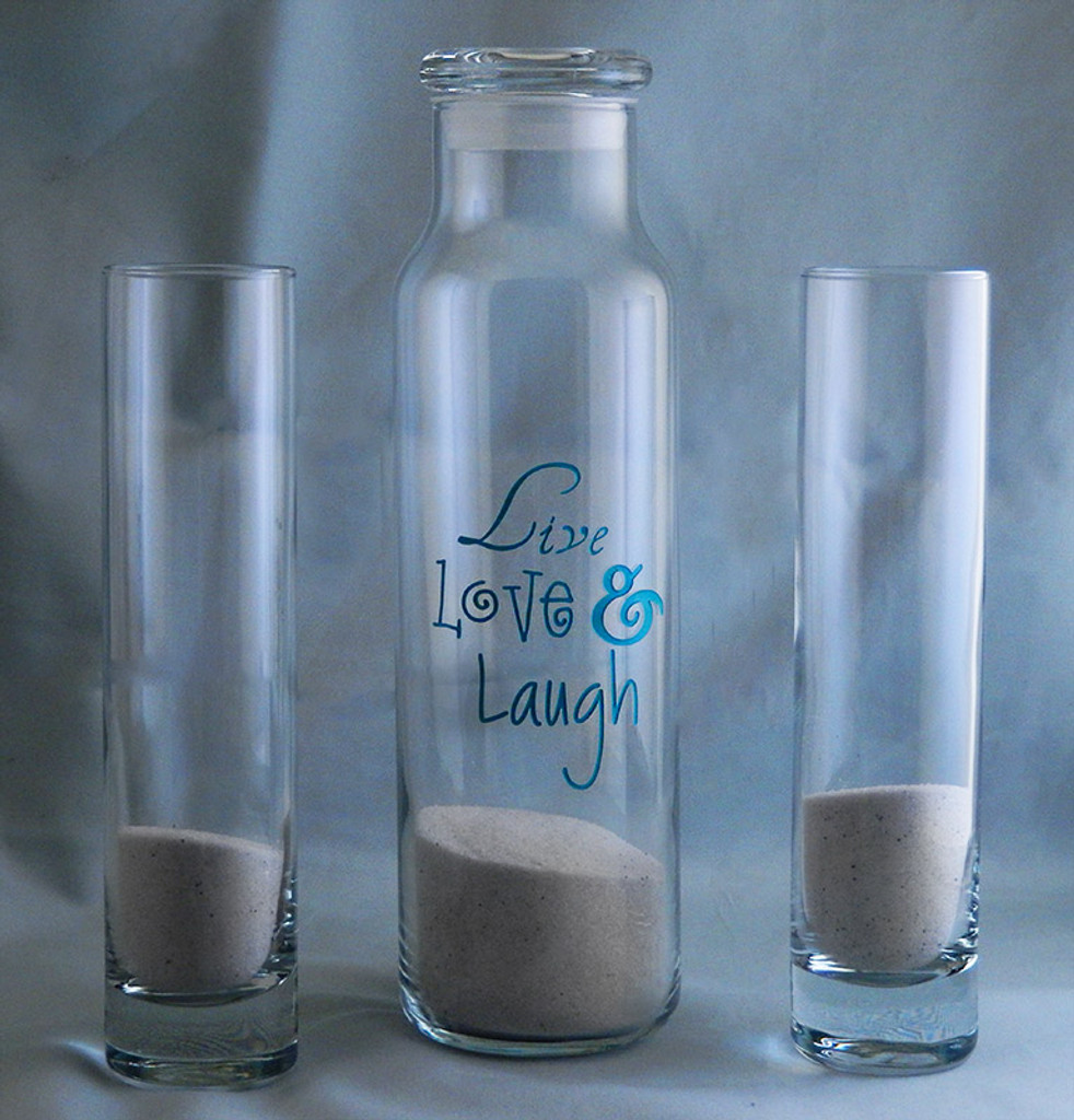 Engraved Live, Love, and Laugh 3pc Sand Ceremony Set