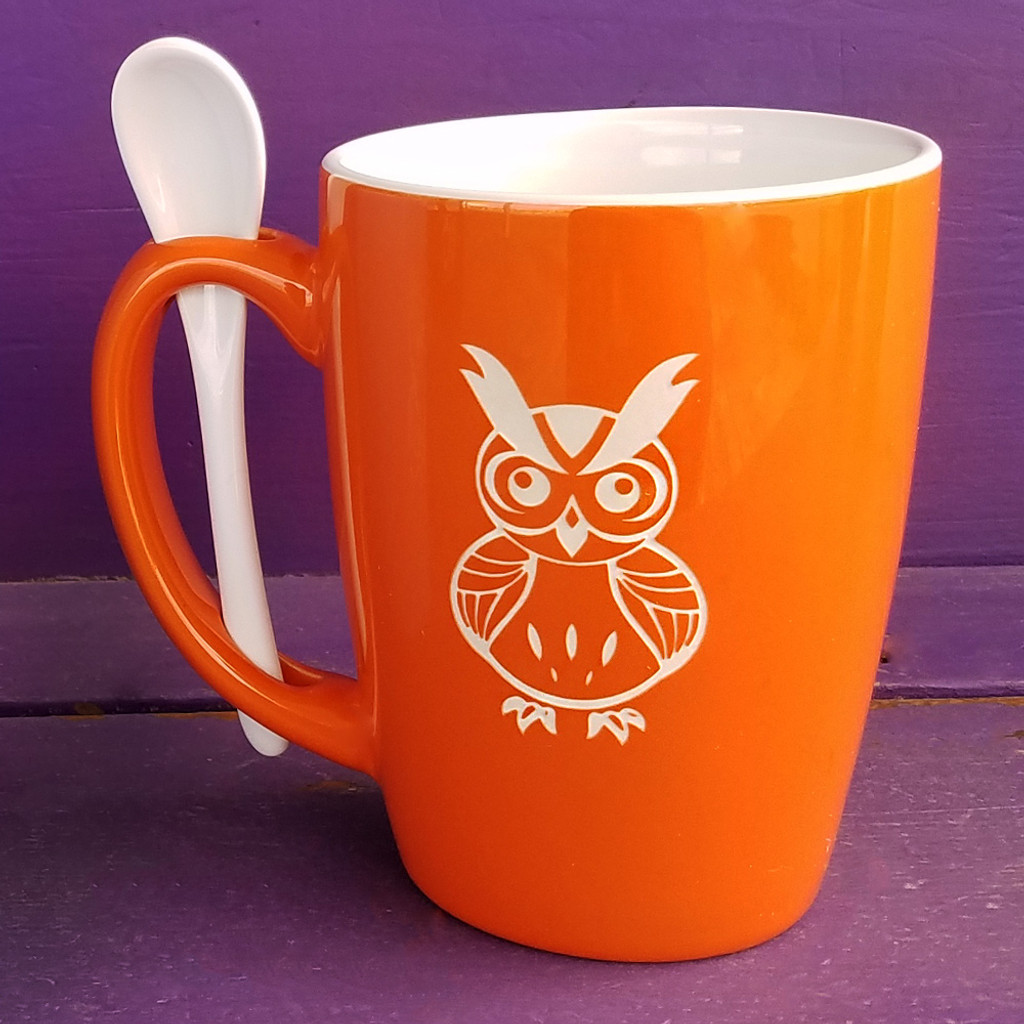 Personalized Orange Owl Mug