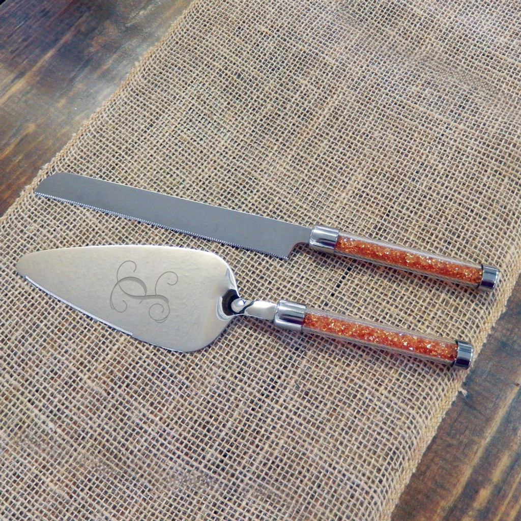 Personalized Gold Diamond Server Set by Oleg Cassini The Crystal Shoppe