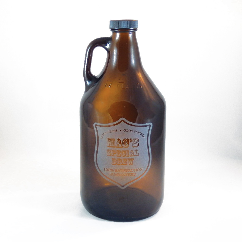 Personalized Brown Beer Growler