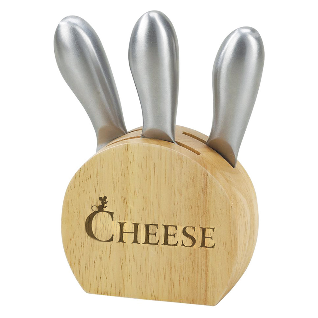 Personalized Cheese Block Set with Metal Utensils