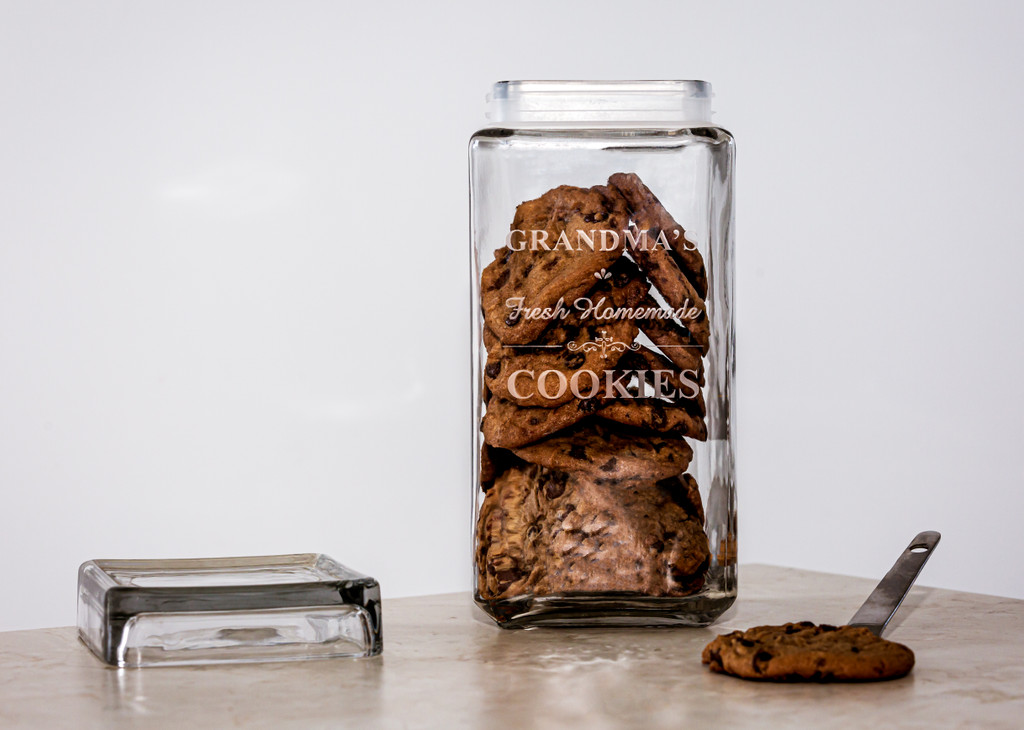 Personalized Square Canister Jar (Grandma's Cookies)