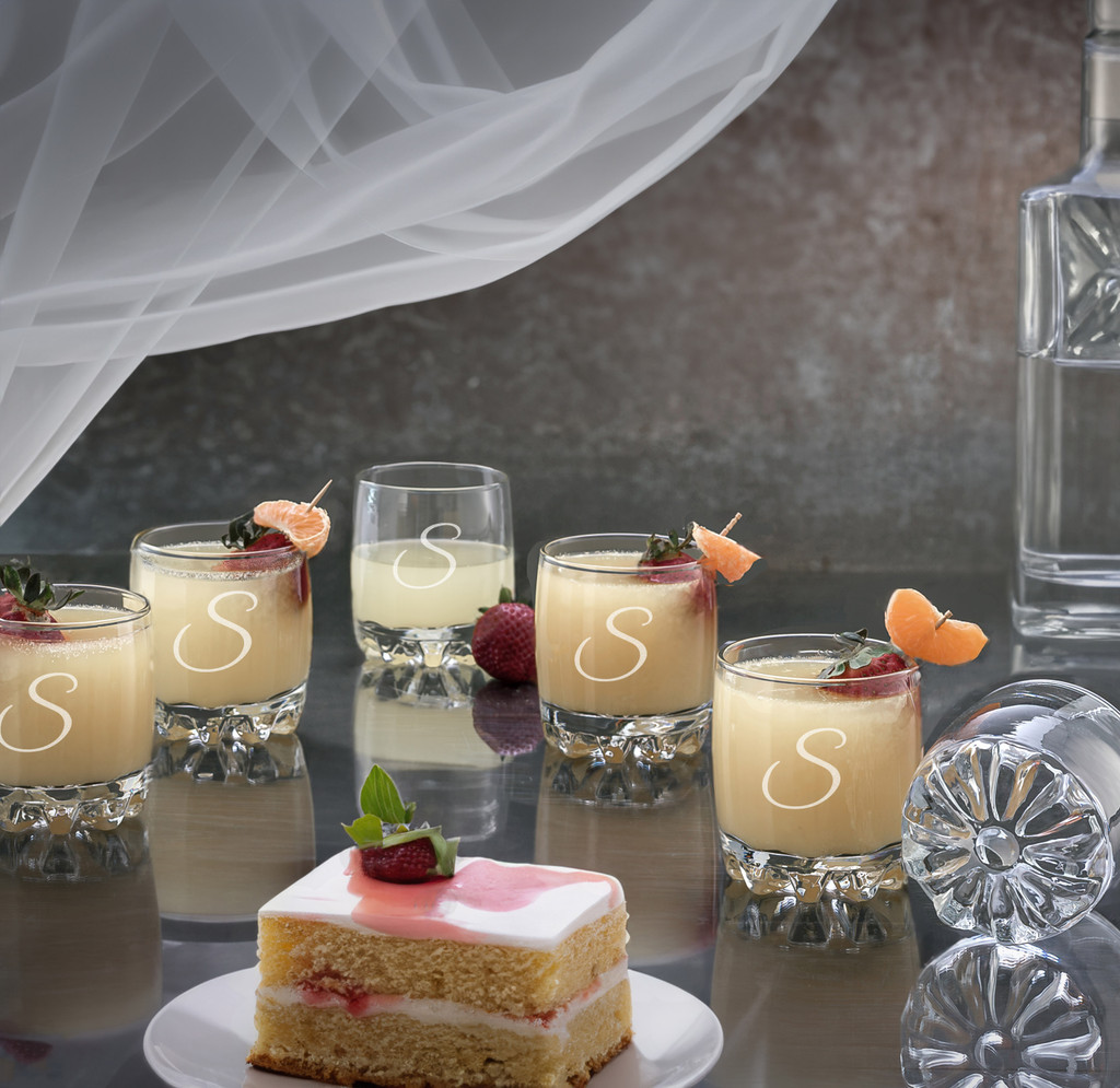 Starburst Cocktail Glasses, Monogrammed, Set/6