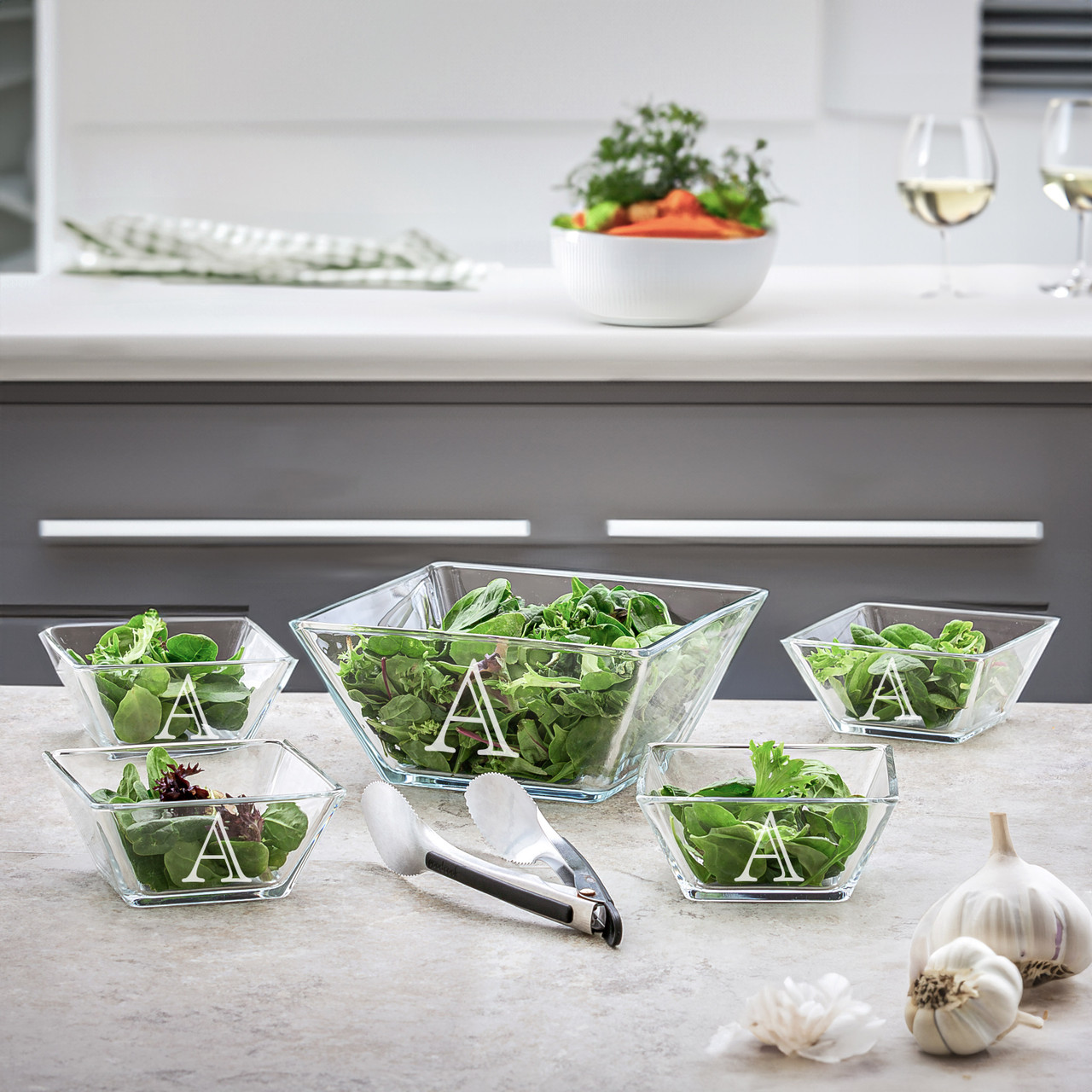 Personalized Crystal Serving Set Great Wedding Gift The