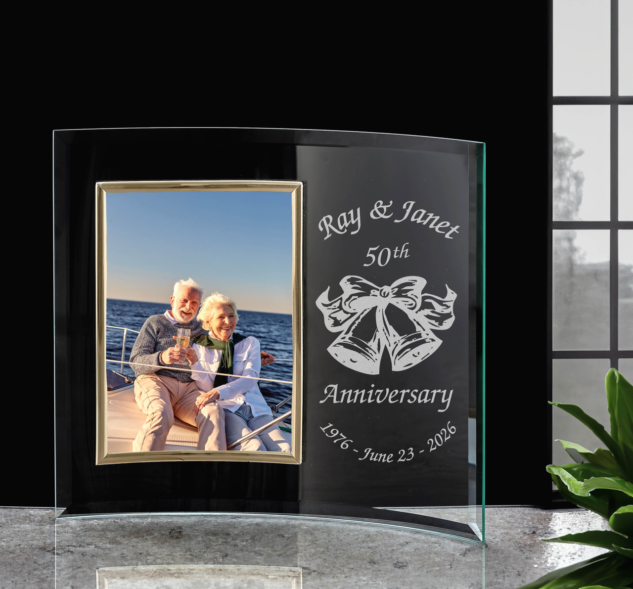 Personalized Crystal 50th anniversary Frame Great Christmas Gift