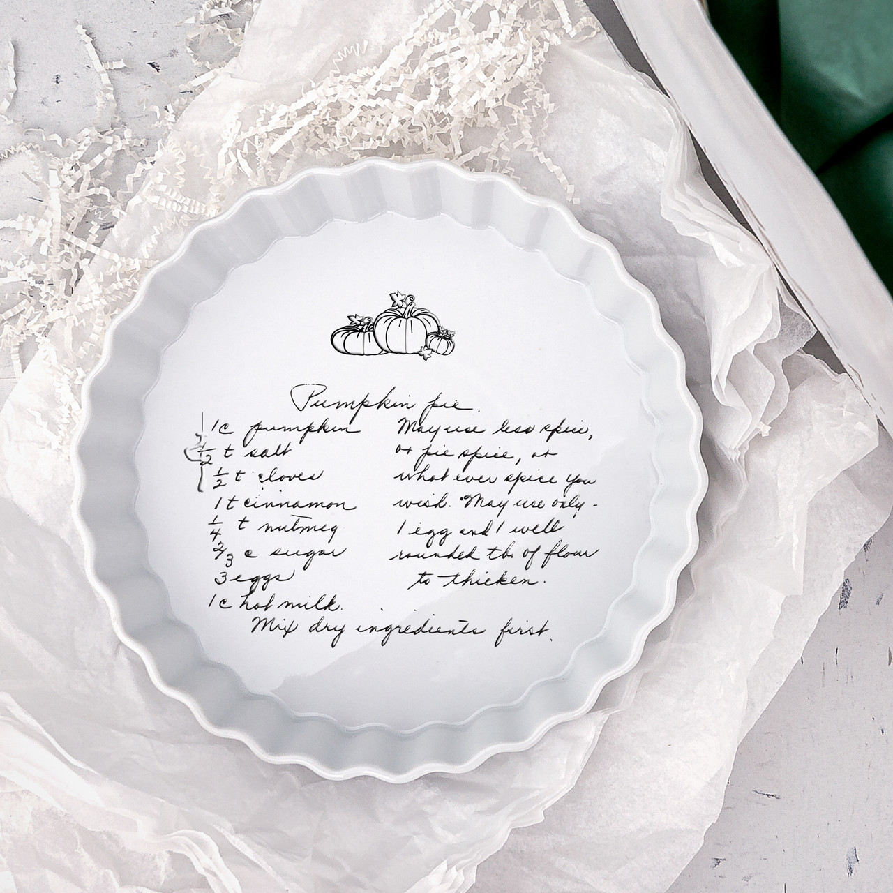 Personalized Pie Dish- Family Traditions Wedding Gift The