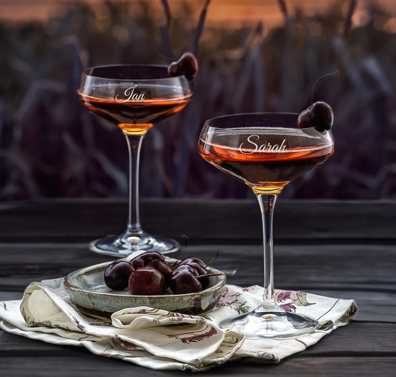 Crystal Coupe Cocktail and Mocktail Glasses (pair)