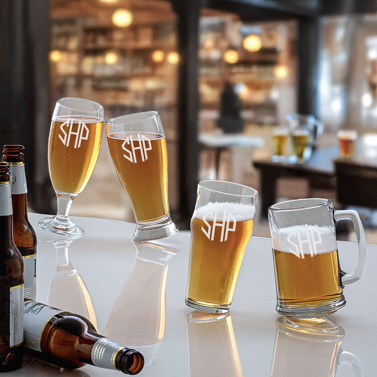 Personalized Beer Glasses - Great Wedding Party Gift | The Crystal Shoppe