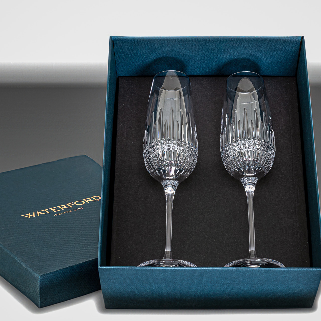 Waterford Lismore Diamond Flutes, Traditional Shape FREE ENGRAVING, FREE SHIPPING