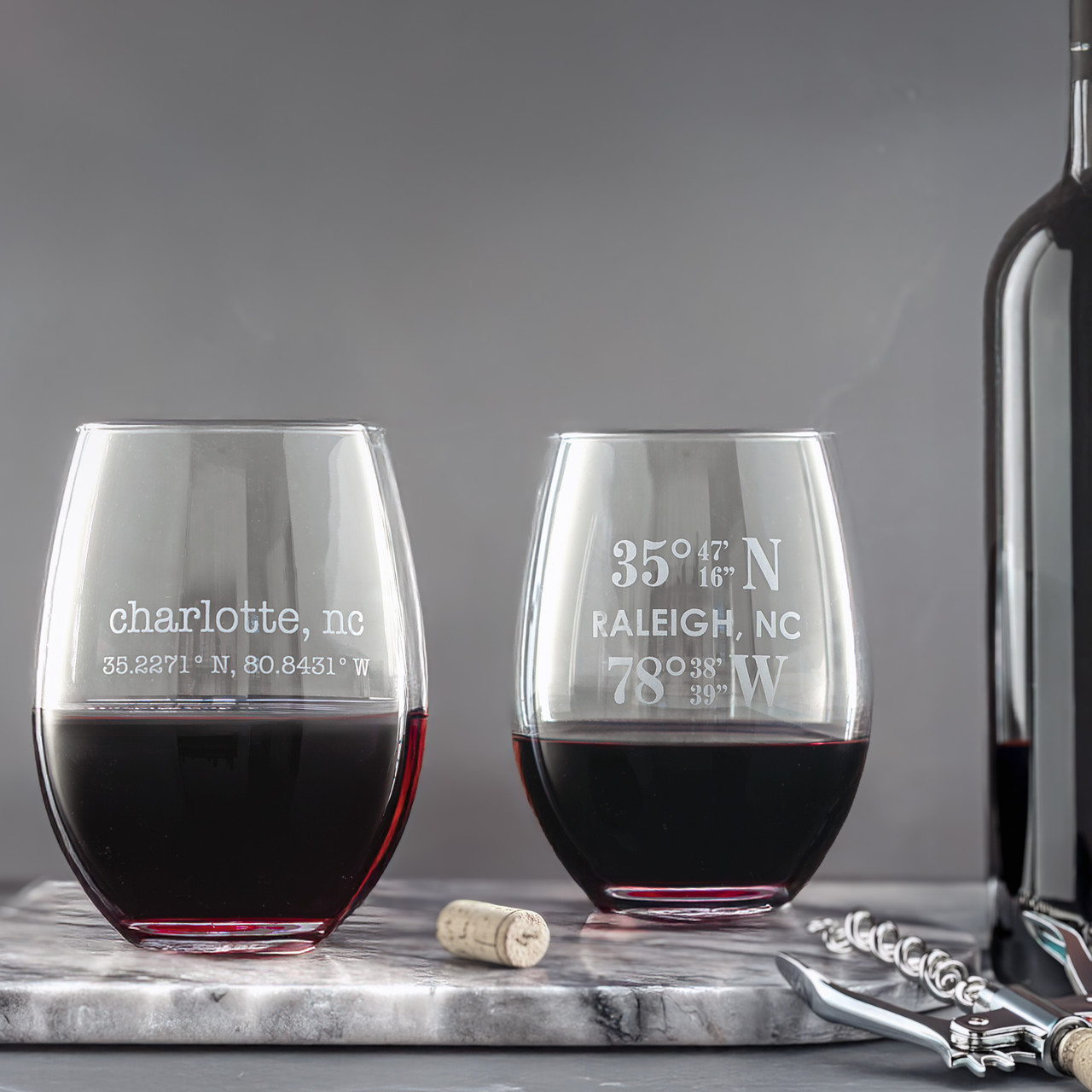 Coordinate Stemless Wine Glasses, 21oz pr.